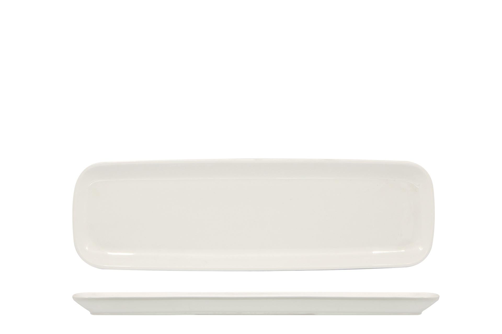 Import Tavola Professional B.B. White Vassoio Rettangolare 36.7 x 11 x 2 cm In Porcellana Bianca - Set 4 Pz