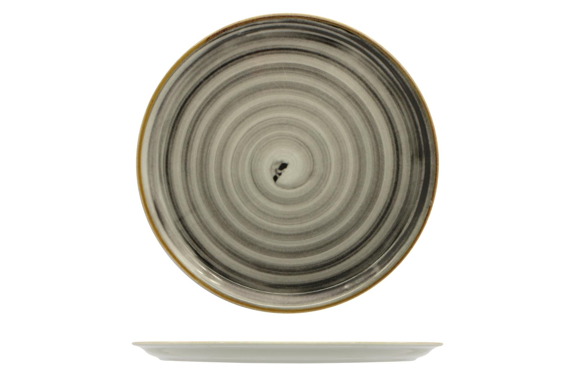 Saturnia Circus Spirale Nero Piatto Pizza Ø33 cm - Set 6 Pz