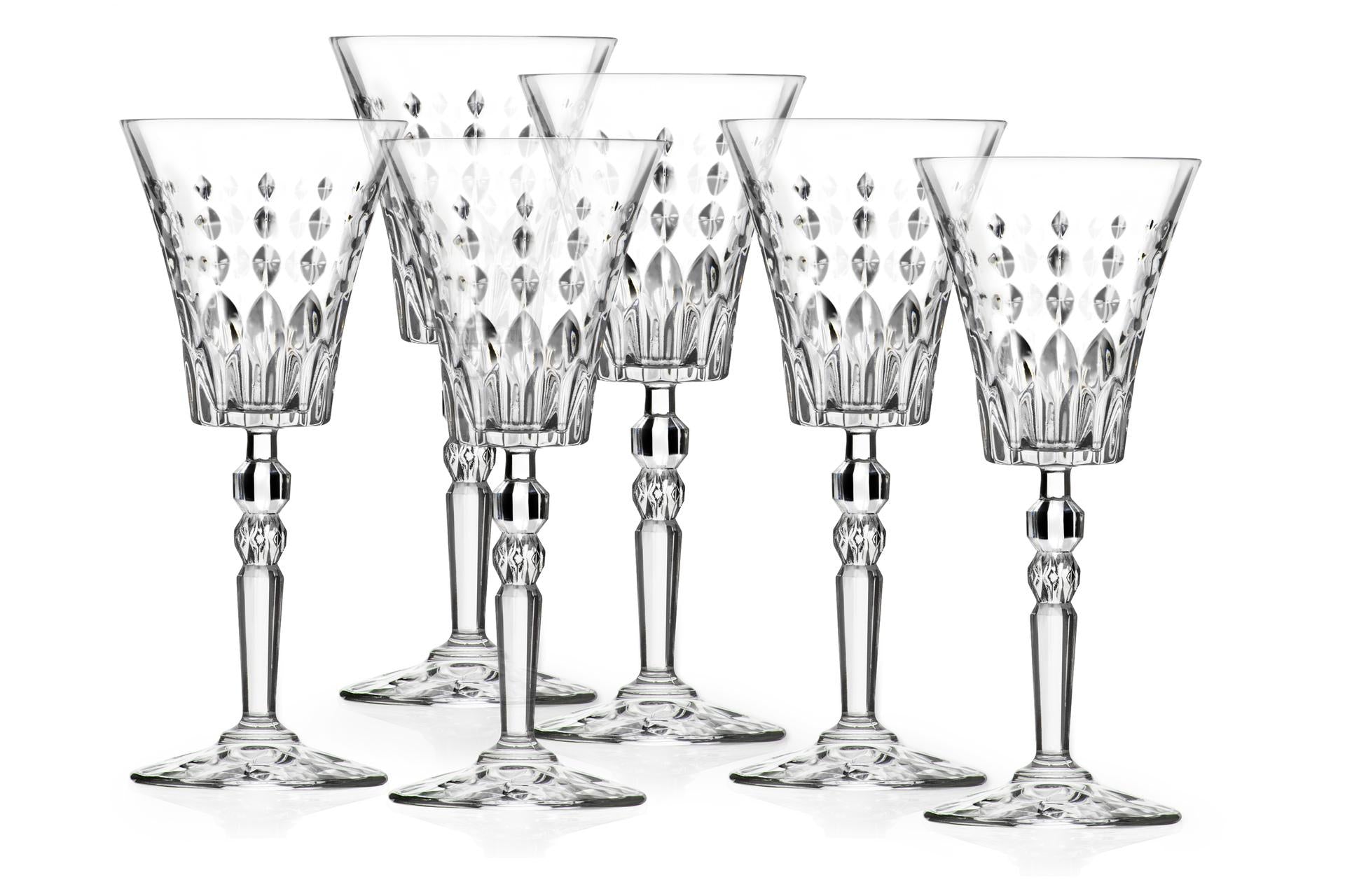 RCR Cristalleria Italiana Marilyn Set 6 Calici N.2 26 cl - Linea Con Punti Luce - Set 6 Pz