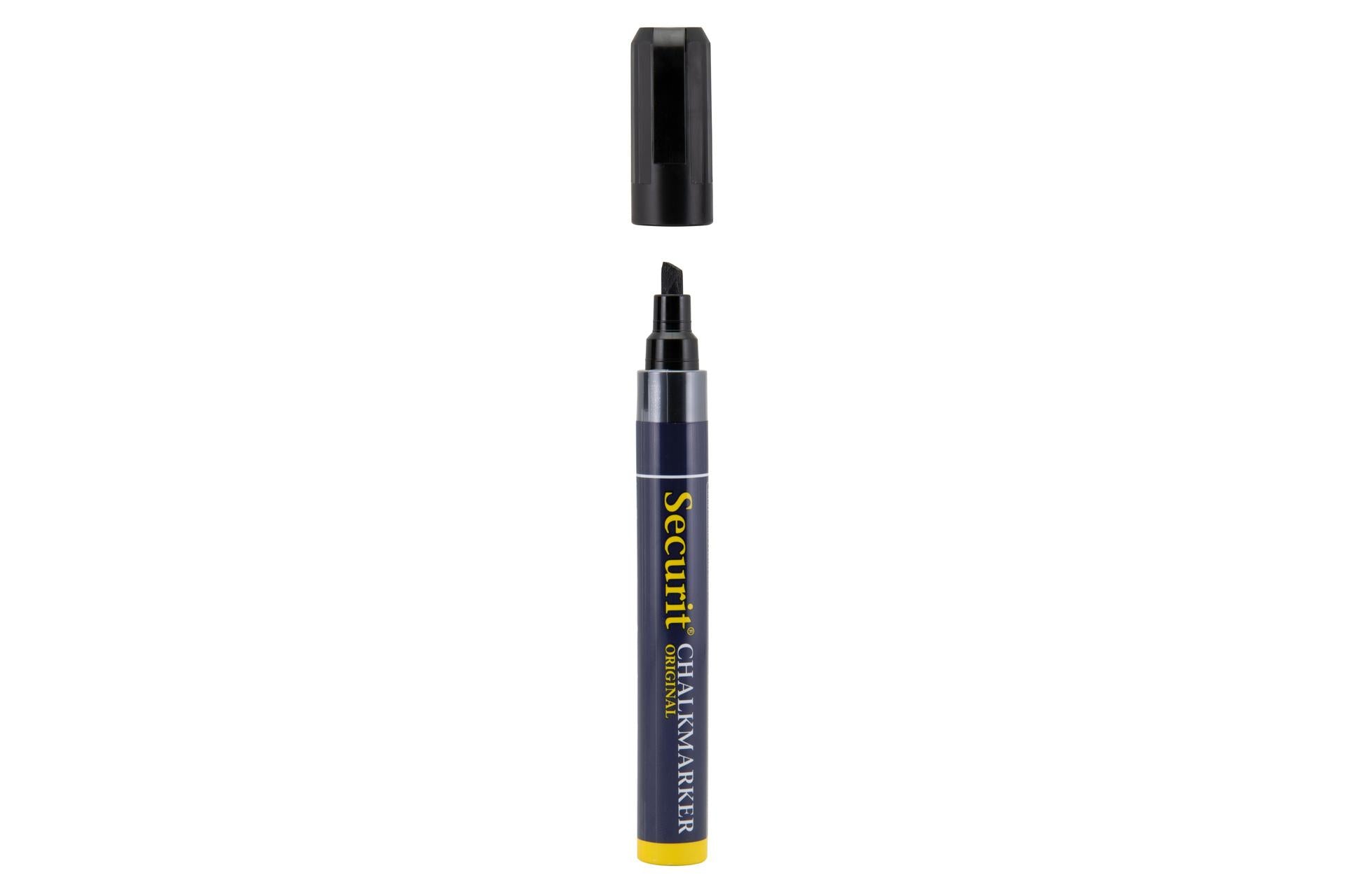 Securit Pennarello a Gesso Liquido Nero Punta Media 2-6 mm - Singolo - Set 12 Pz