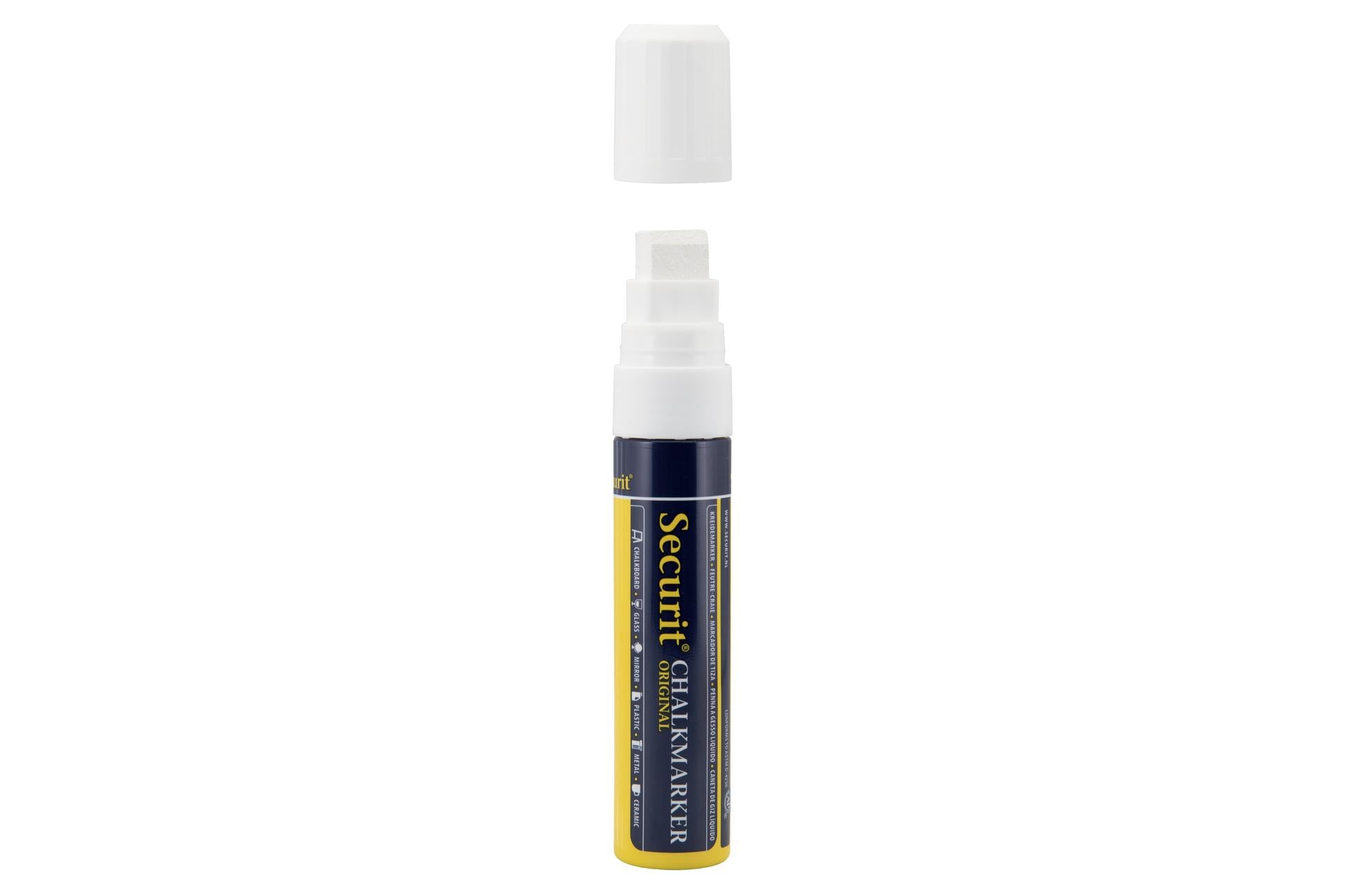Securit Pennarello a Gesso Liquido Punta Grande 7-15 mm Colore Bianco - Set 6 Pz