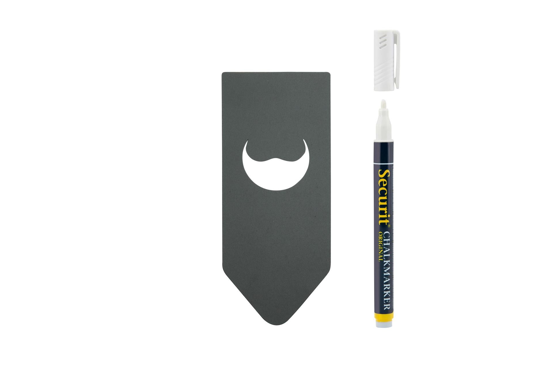 Securit Set 10 Etichette Tag per Bottiglie - Colore Nero, Scrivibili su Entrambi i Lati con Pennarello Bianco Incluso - Set 10 Pz