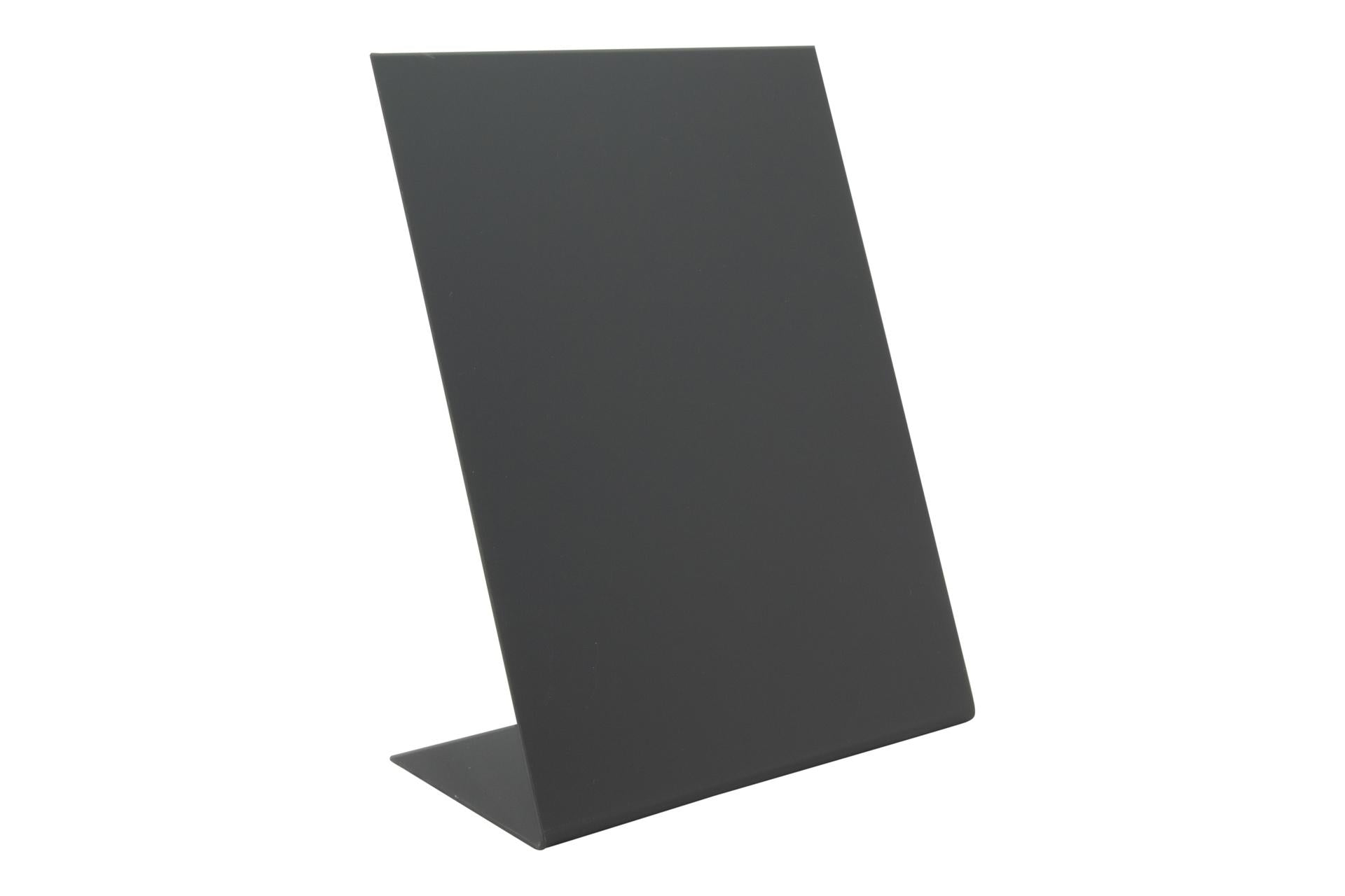 Securit Set 18 Lavagne da Tavola A5 - 15 x 8.5 x H.21.5 cm In Acrilico Nero a Forma di L - Set 18 Pz