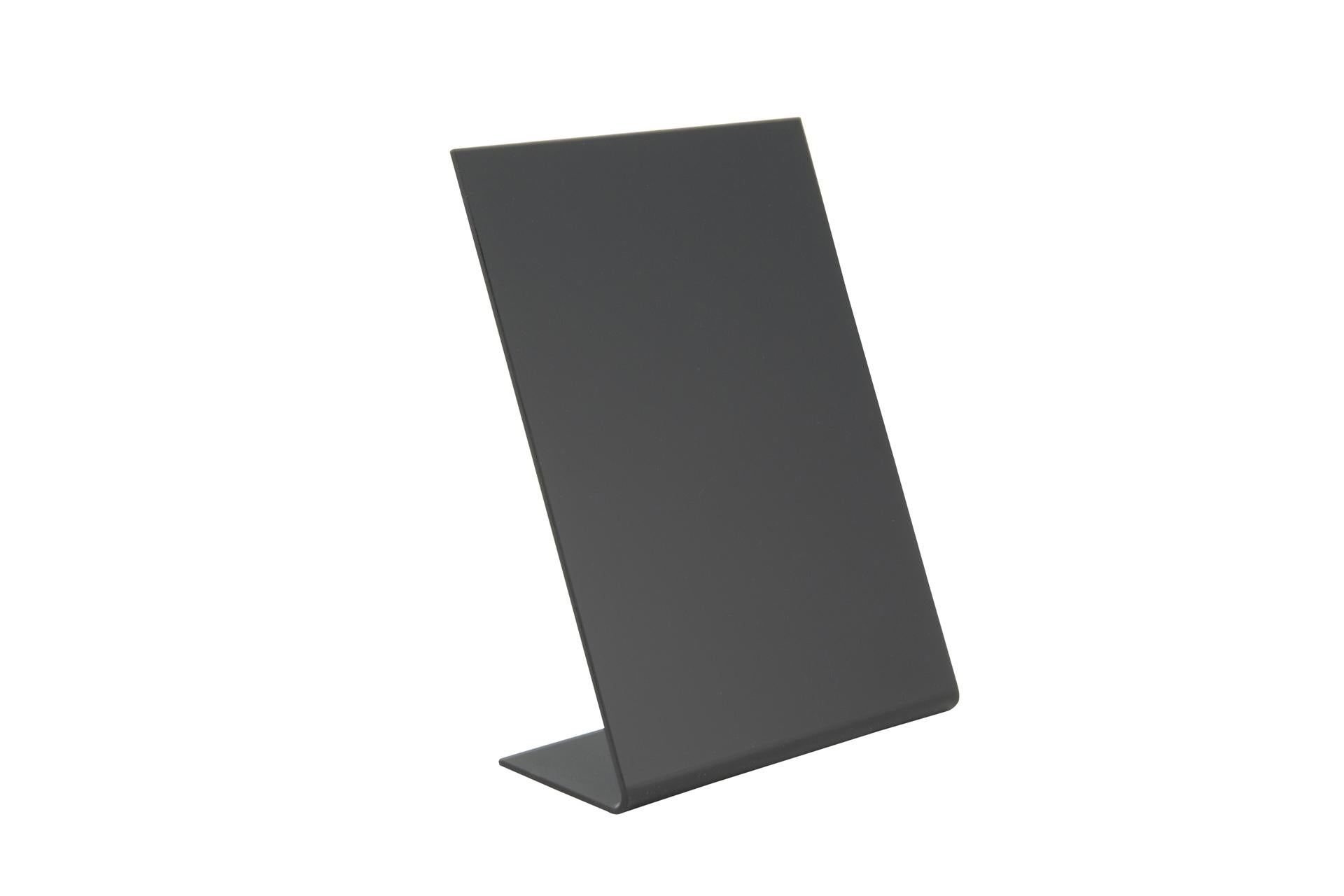 Securit Set 3 Lavagne Nere da Tavola A Forma di L In Acrilico Formato A6 - 10 x 5 x H.15.5 cm - Set 3 Pz