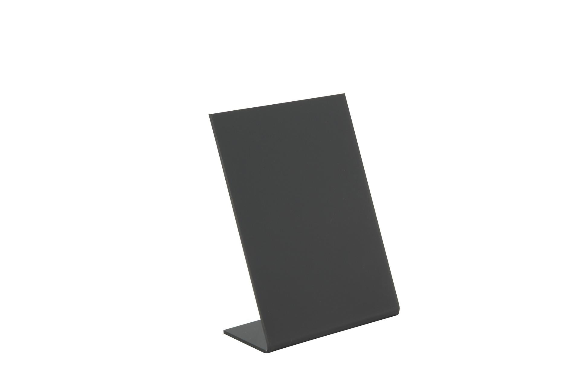 Securit Set 5 Lavagne da Tavola A7 - 7.5 x 4.5 x H.11.5 cm In Acrilico Nero a Forma di L - Set 5 Pz