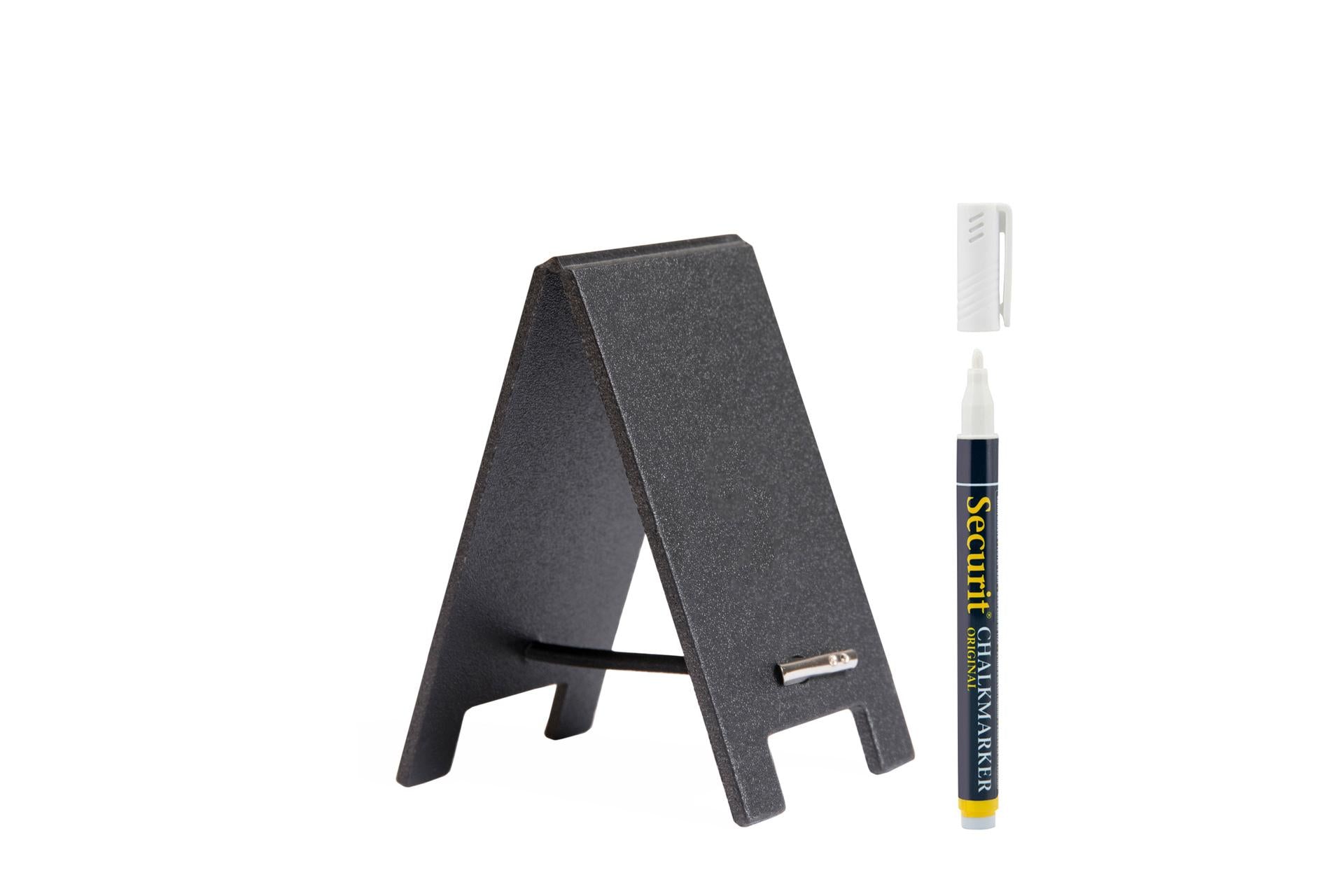 Securit Set 30 Lavagne da Tavola Mini Sandwich Nere 8.5x5 cm Con Pennarello a Gesso Liquido - Set 30 Pz