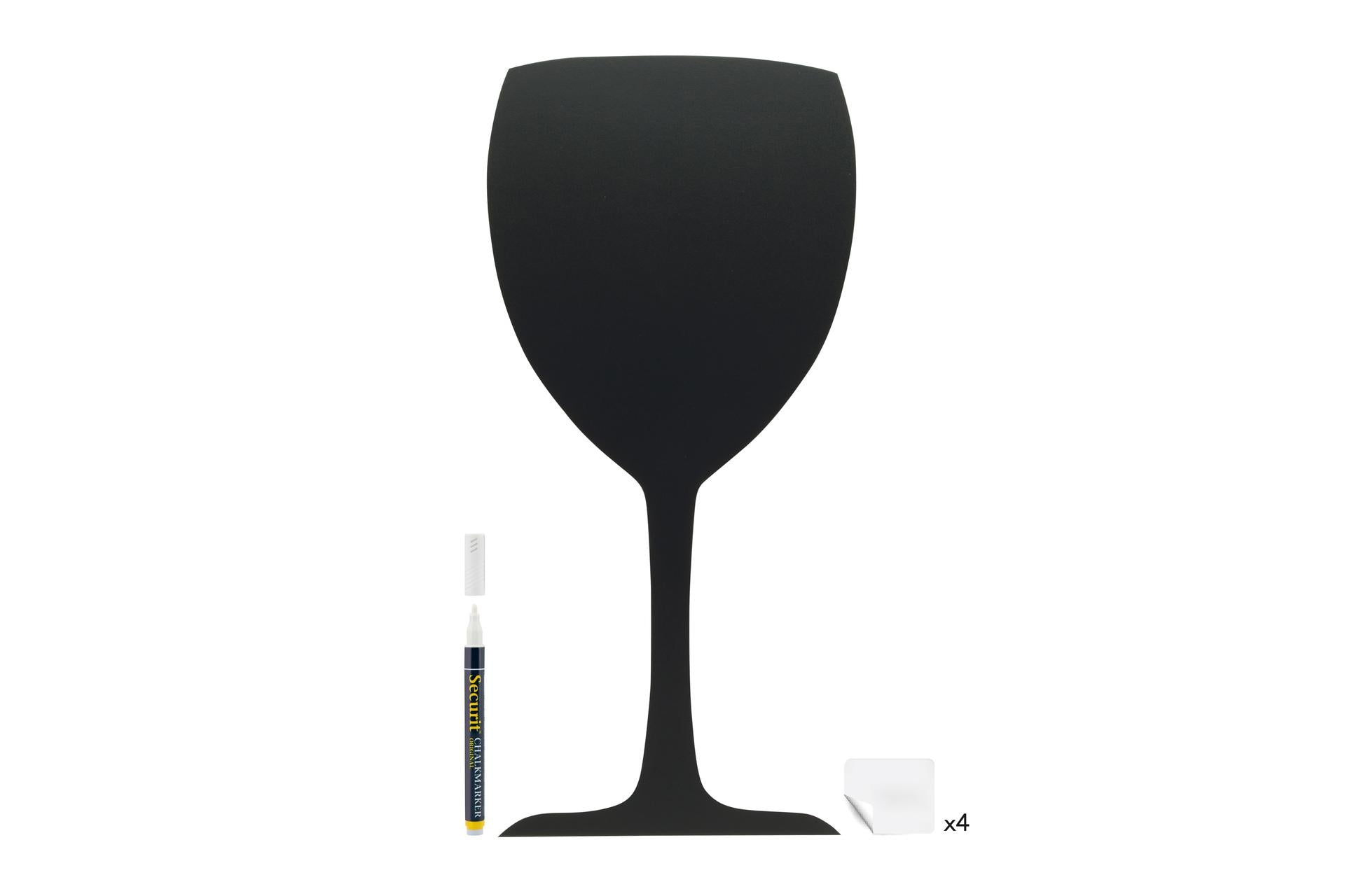 Securit Lavagna Silhouette Calice 50x23 cm Con Pennarello e Adesivi a Strappo
