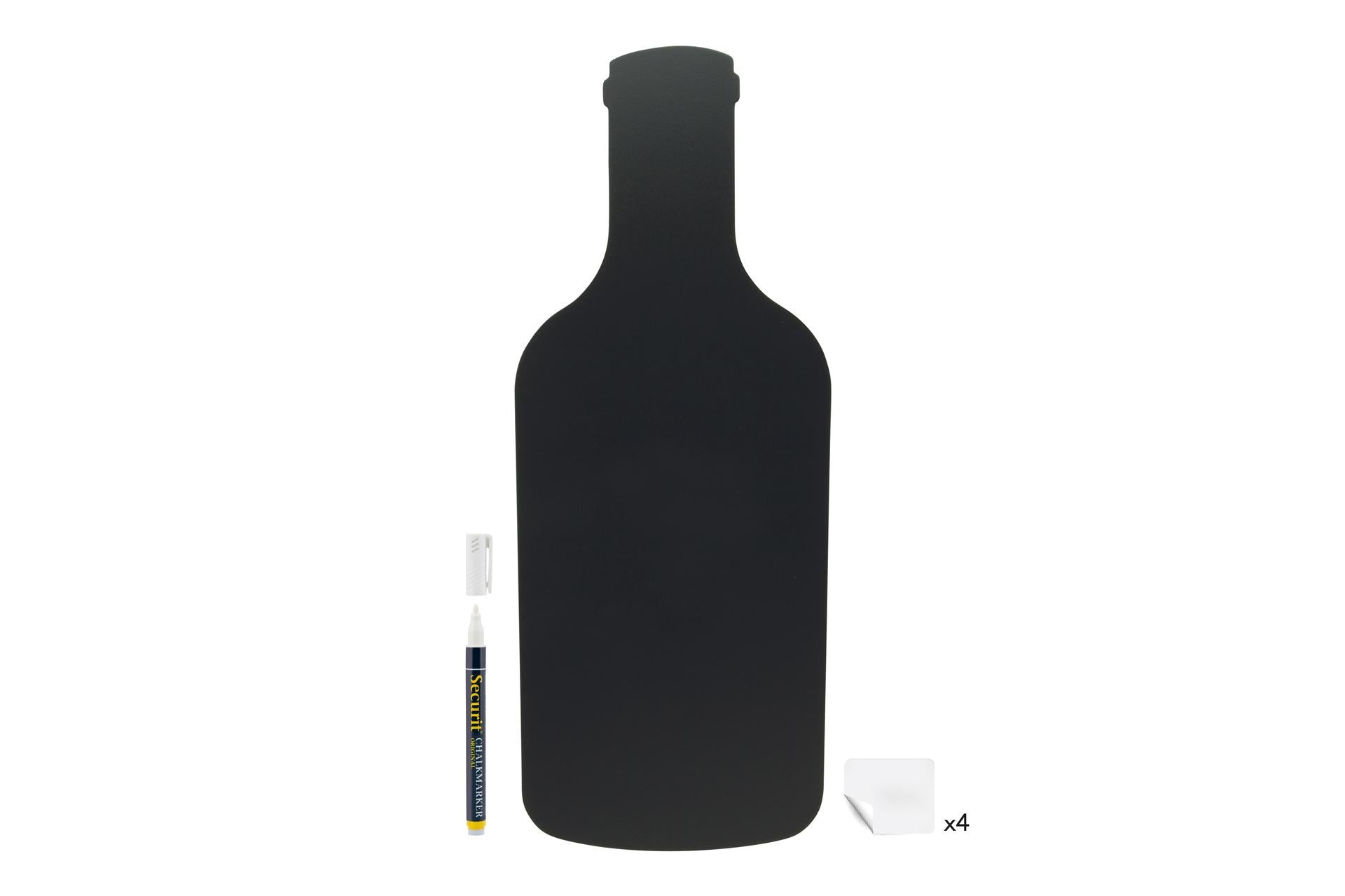 Securit Lavagna Silhouette Bottiglia 49.7 x 19.5 cm Con Pennarello a Gesso Liquido