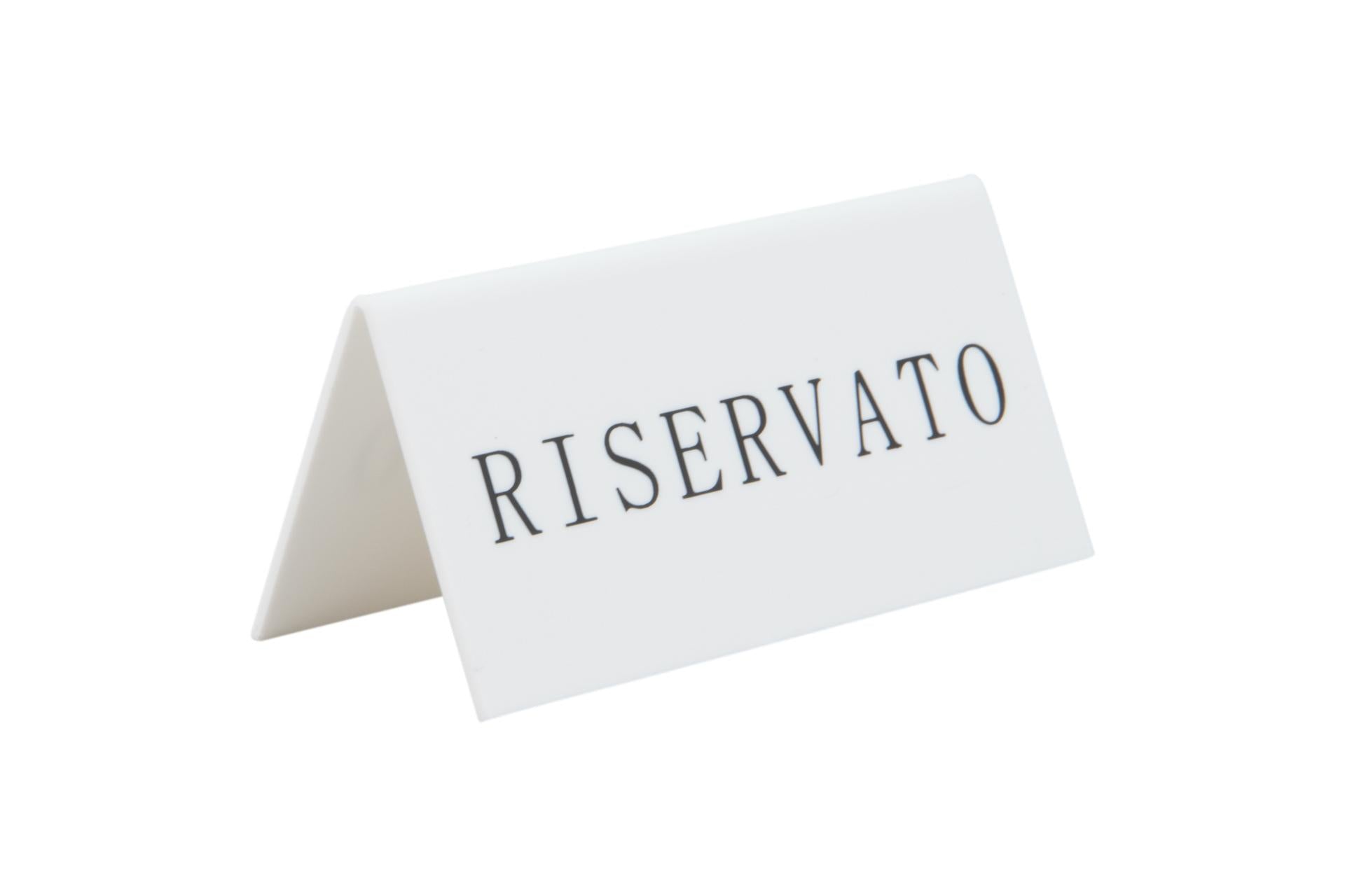 Securit Set 5 Segnatavolo Riservato TN-RES-IT-WT - Segnaposto In Acrilico Rigido Lavabili e Impilabili - Set 5 Pz