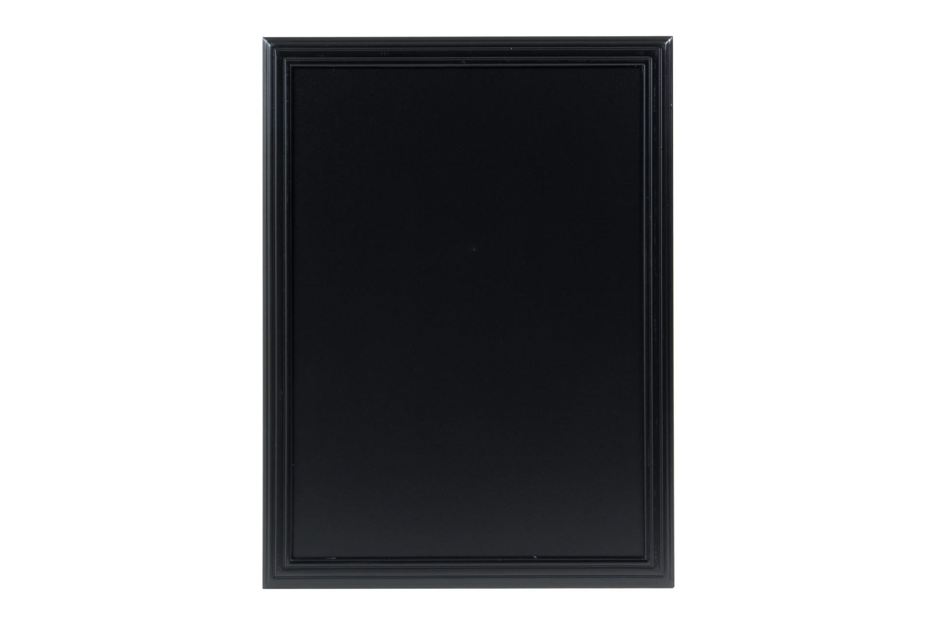 Securit Lavagna da Parete Rettangolare 60x80 cm - Cornice Nera In Legno Duro, Superficie Doppia Antigraffio e Anti Urto