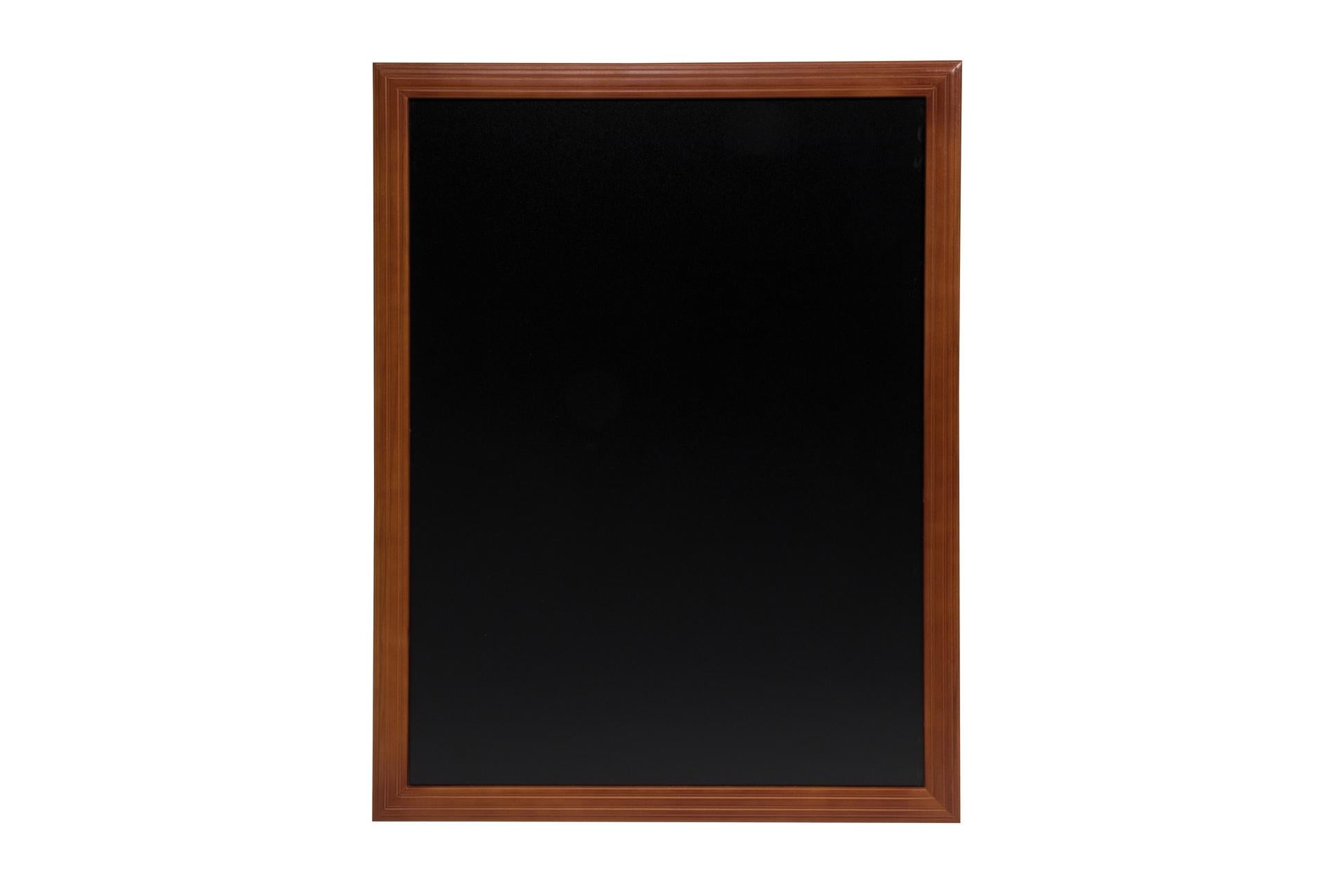 Securit Lavagna da Parete Rettangolare 60x80 cm - Cornice Mogano In Legno Duro, Superficie Doppia Antigraffio e Antiurto