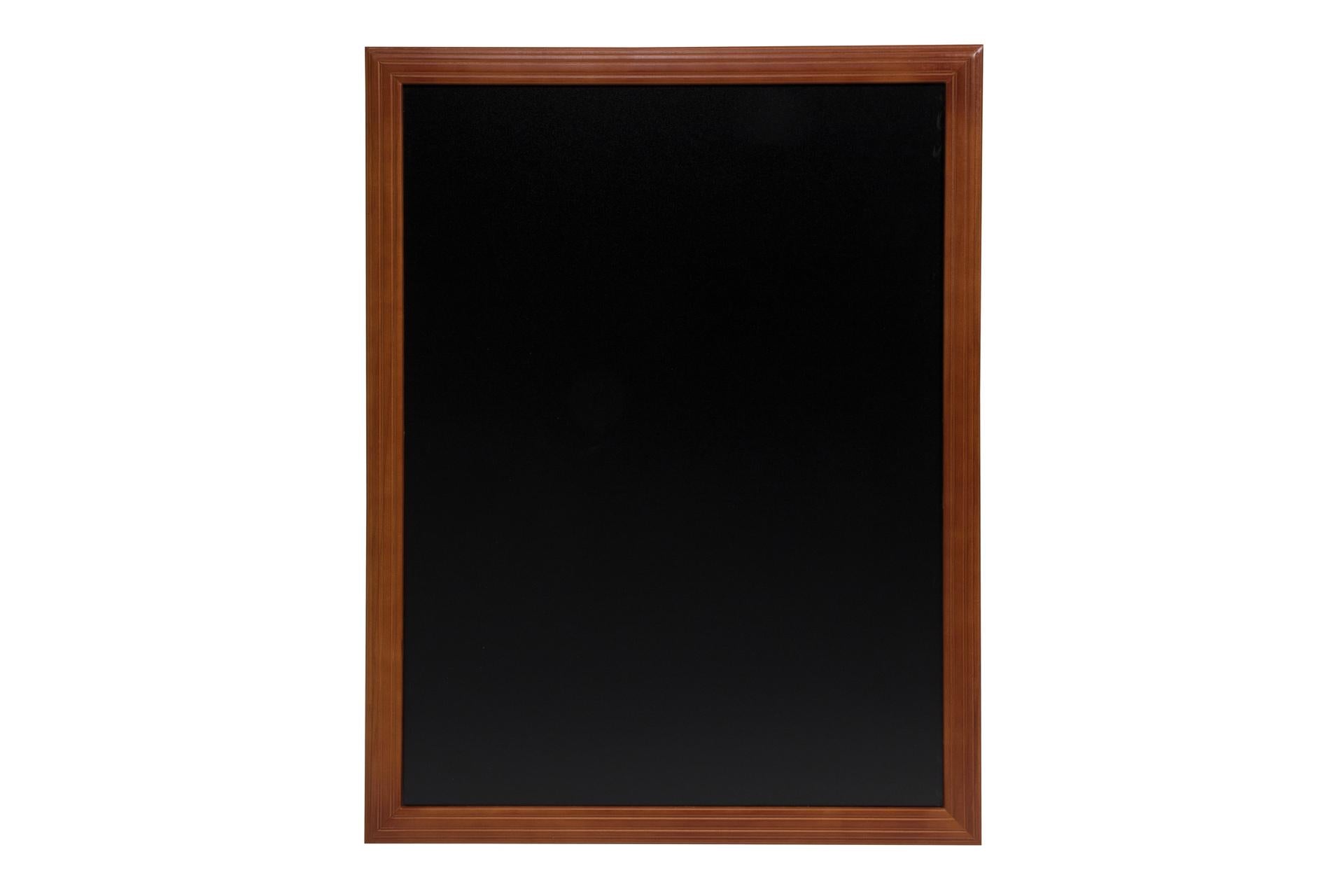 Securit Lavagna da Parete Rettangolare 70x90 cm - Cornice Mogano In Legno Duro, Superficie Antigraffio e Antiurto