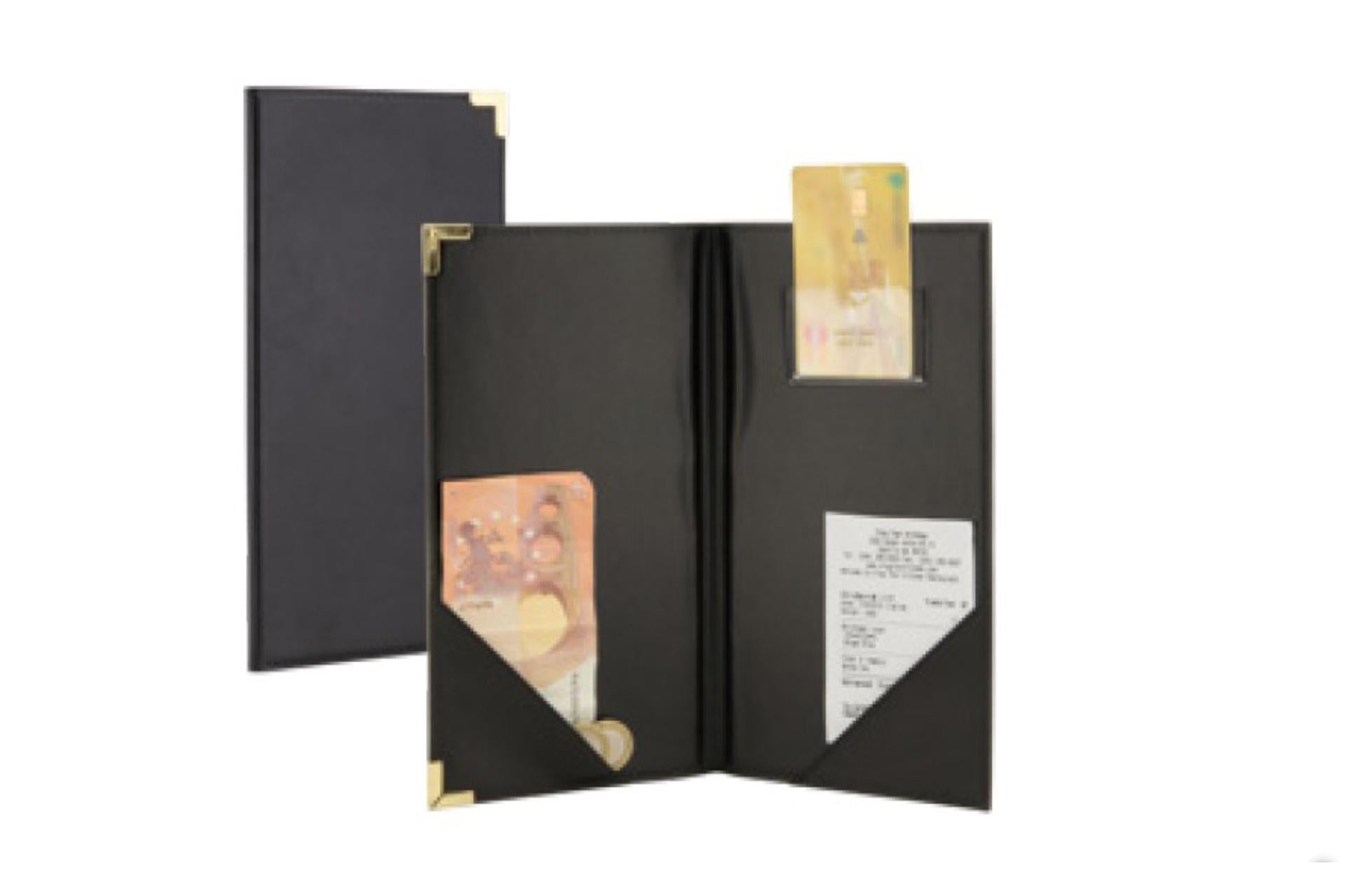 Securit Classic Portaconto Nero 23 x 13 cm In Similpelle Con Tasche Interne - Set 10 Pz 1