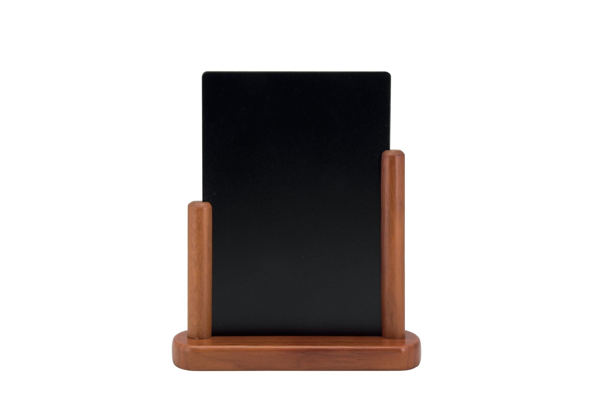 Securit Elegant Lavagna da Tavolo A5 - 20 x 6 x H.23.3 cm Con Base In Legno Mogano 1