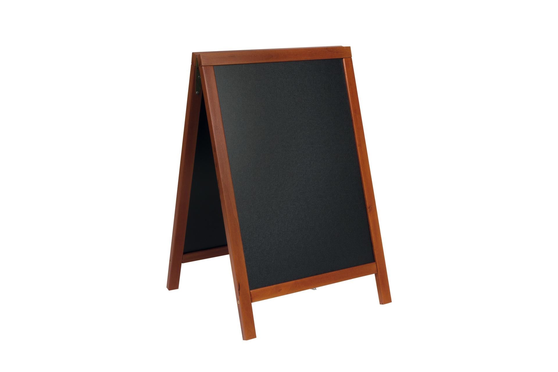Securit Deluxe Lavagna da Terra Doppia Cornice Mogano - Area Lavagna 47x67 cm, Misure Complessive 85x55x54.5 cm 1