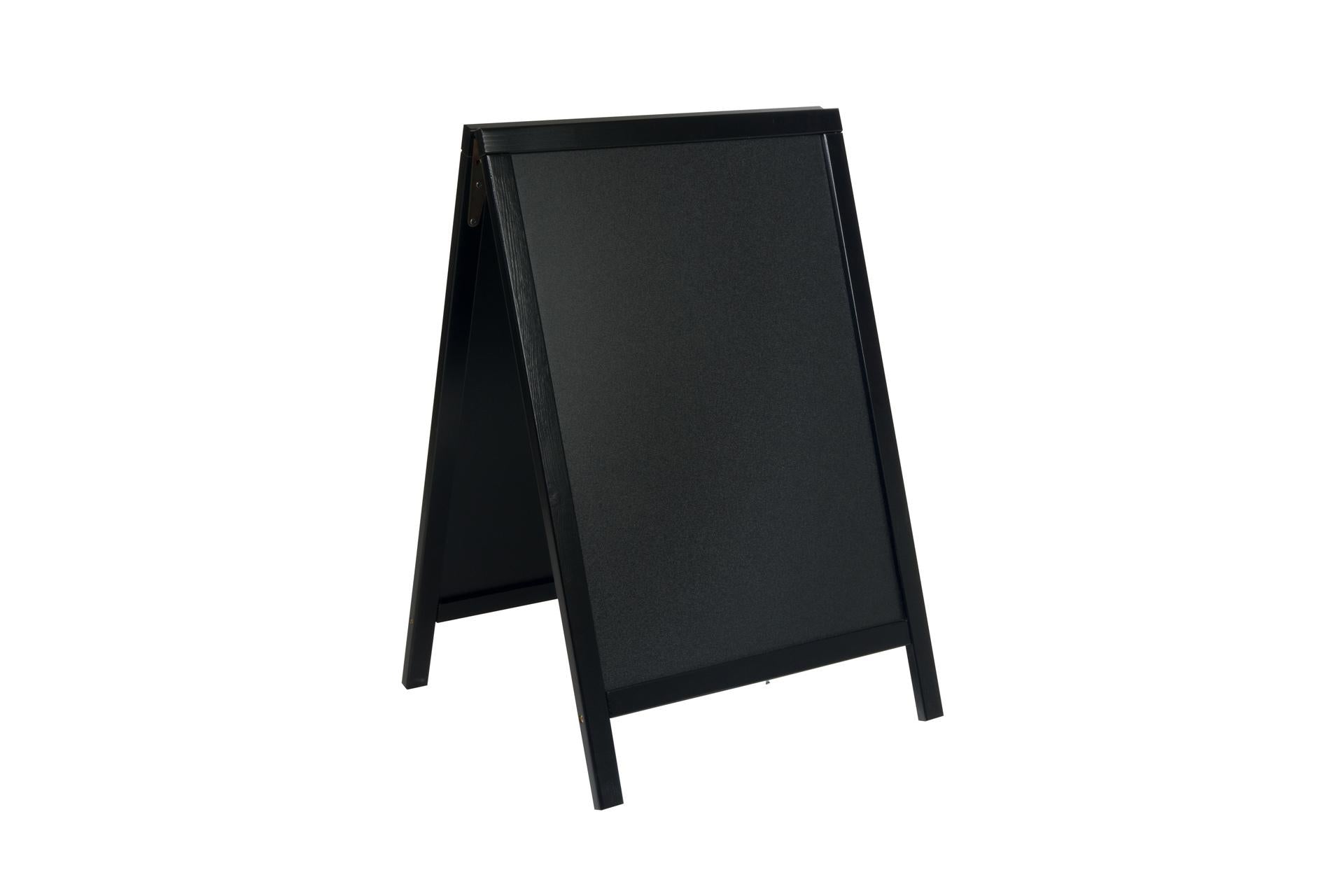 Securit Woody Lavagna da Terra Doppia In Legno di Pino - Cornice Nera 47x67 cm, Misure Complessive 85x55x54.5 cm