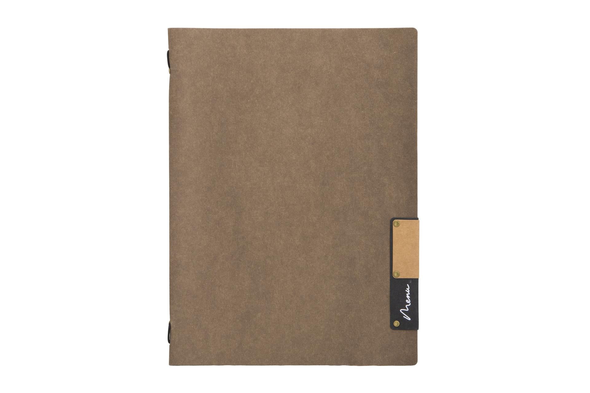 Securit Nature Portamenu Impermeabile A4 - 24,5 x 34 cm In Fibra Naturale Colore Marrone - Set 10 Pz