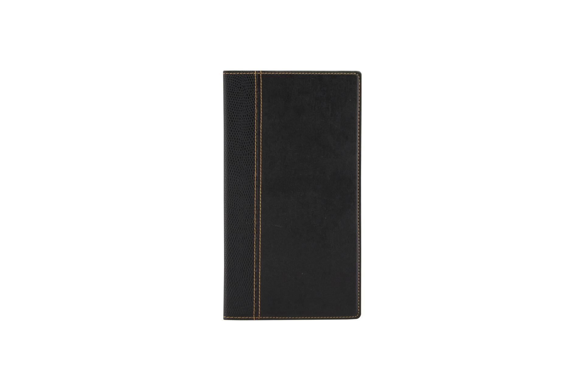 Securit Trendy Portaconto In Similpelle Nero - 23.4 x 12.8 cm Con Bordi Rifiniti - Set 10 Pz