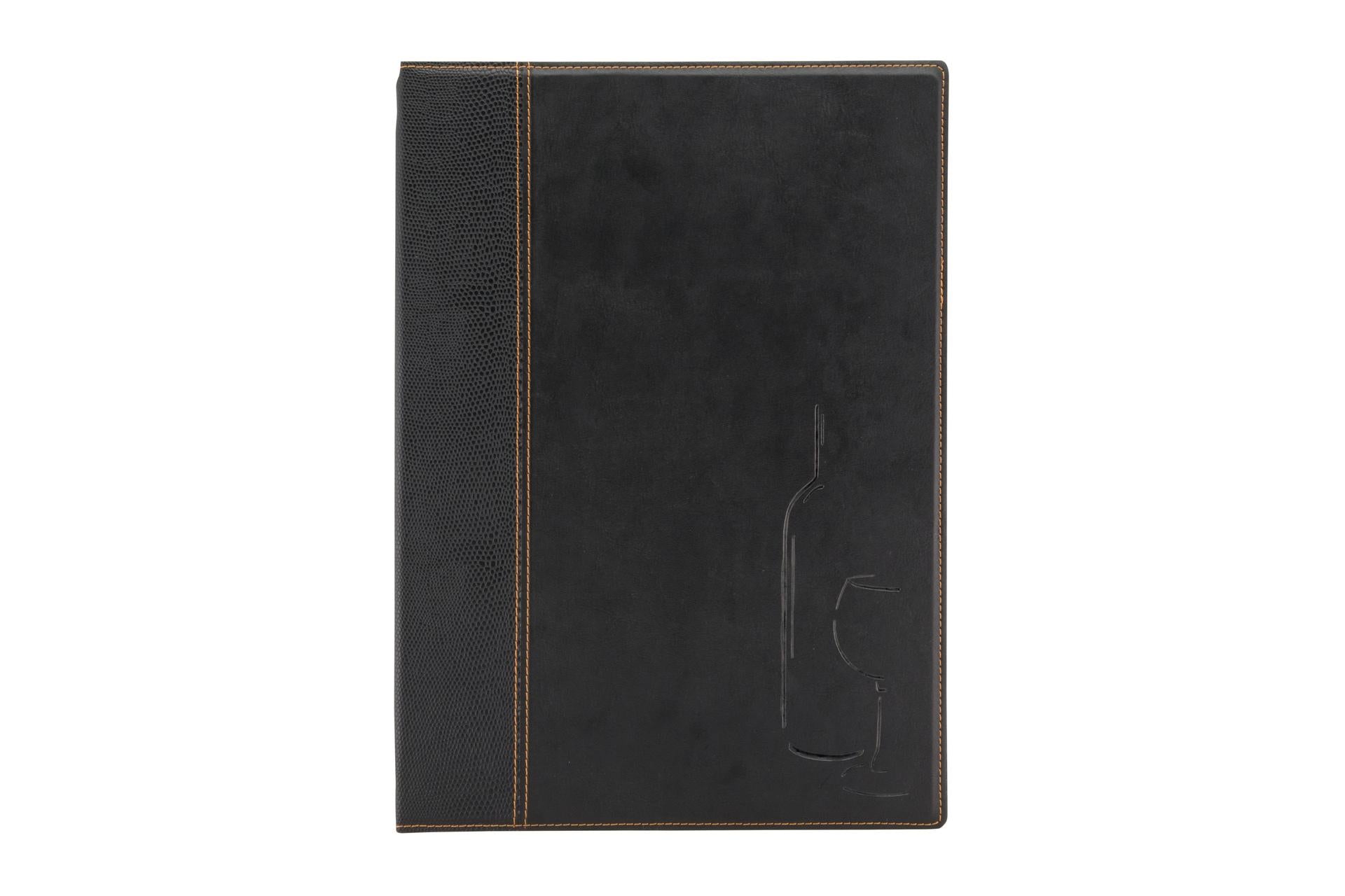Securit Trendy Portamenu Carta dei Vini In Similpelle Nero 24.6x34 cm Con Inserto Doppio Colore