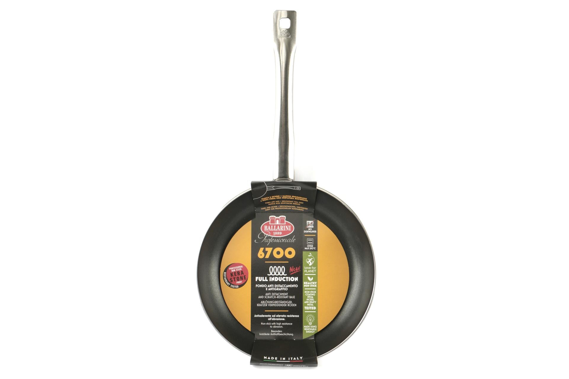 Ballarini Professionale Linea 6700 Padella Svasata Bassa Ø20 cm - Alluminio Alto Spessore 4 mm per Induzione Con Rivestimento Antiaderente Kerastone Profi 3