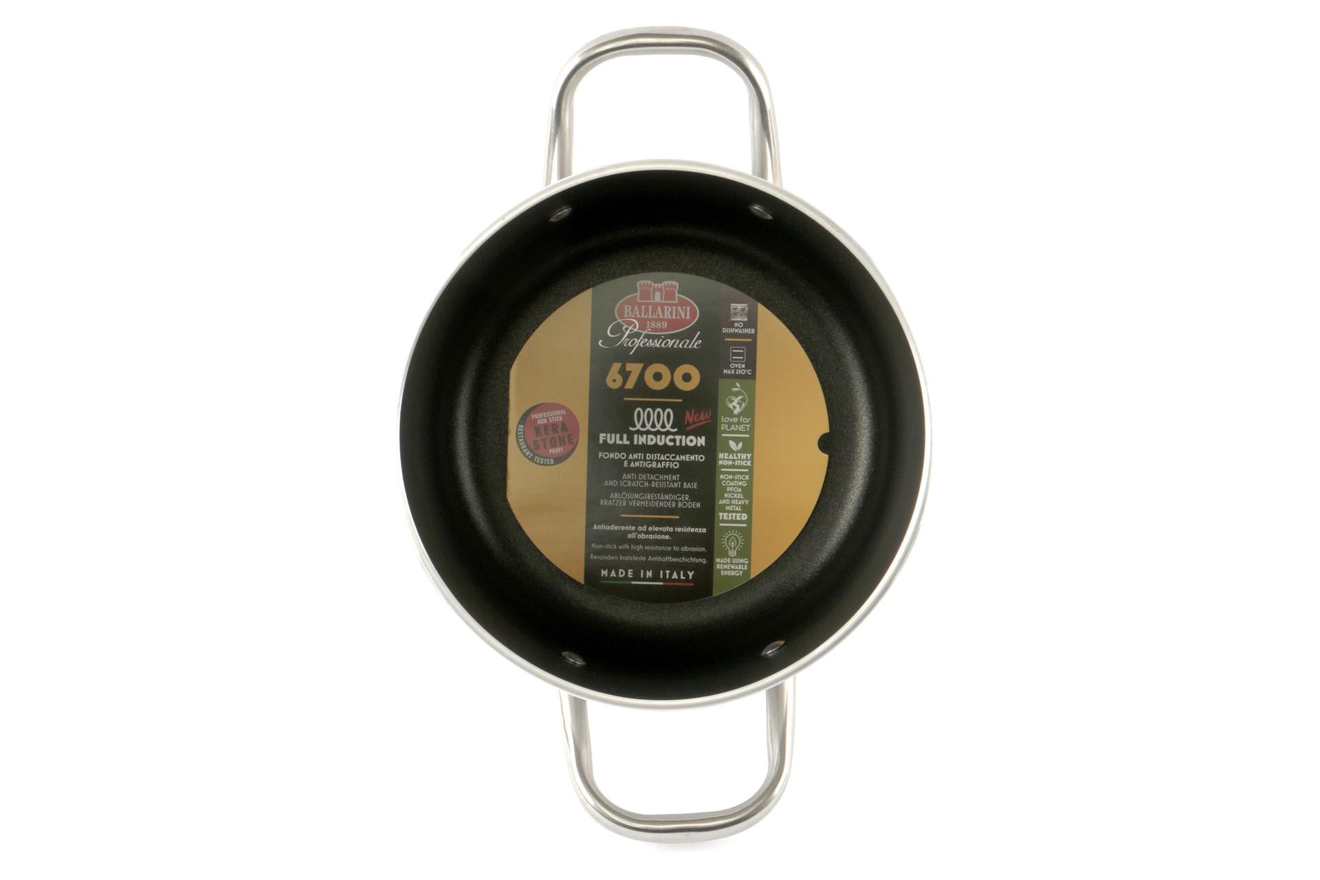 Ballarini Professionale Linea 6700 Casseruola Media Ø20 cm - 2 Maniglie In Alluminio per Induzione Con Rivestimento Antiaderente Kerastone Profi 3
