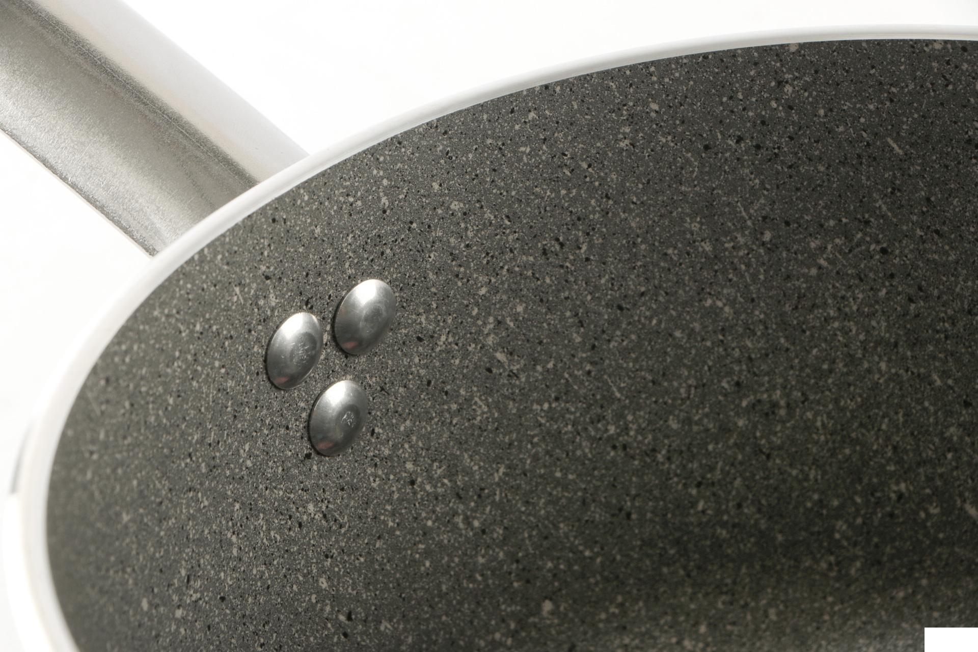 Ballarini Professionale Linea 6900 Padella Svasata Alta Ø28 cm - Induzione, Alluminio 4 mm, Rivestimento Antiaderente Kerastone Profi Granite 3