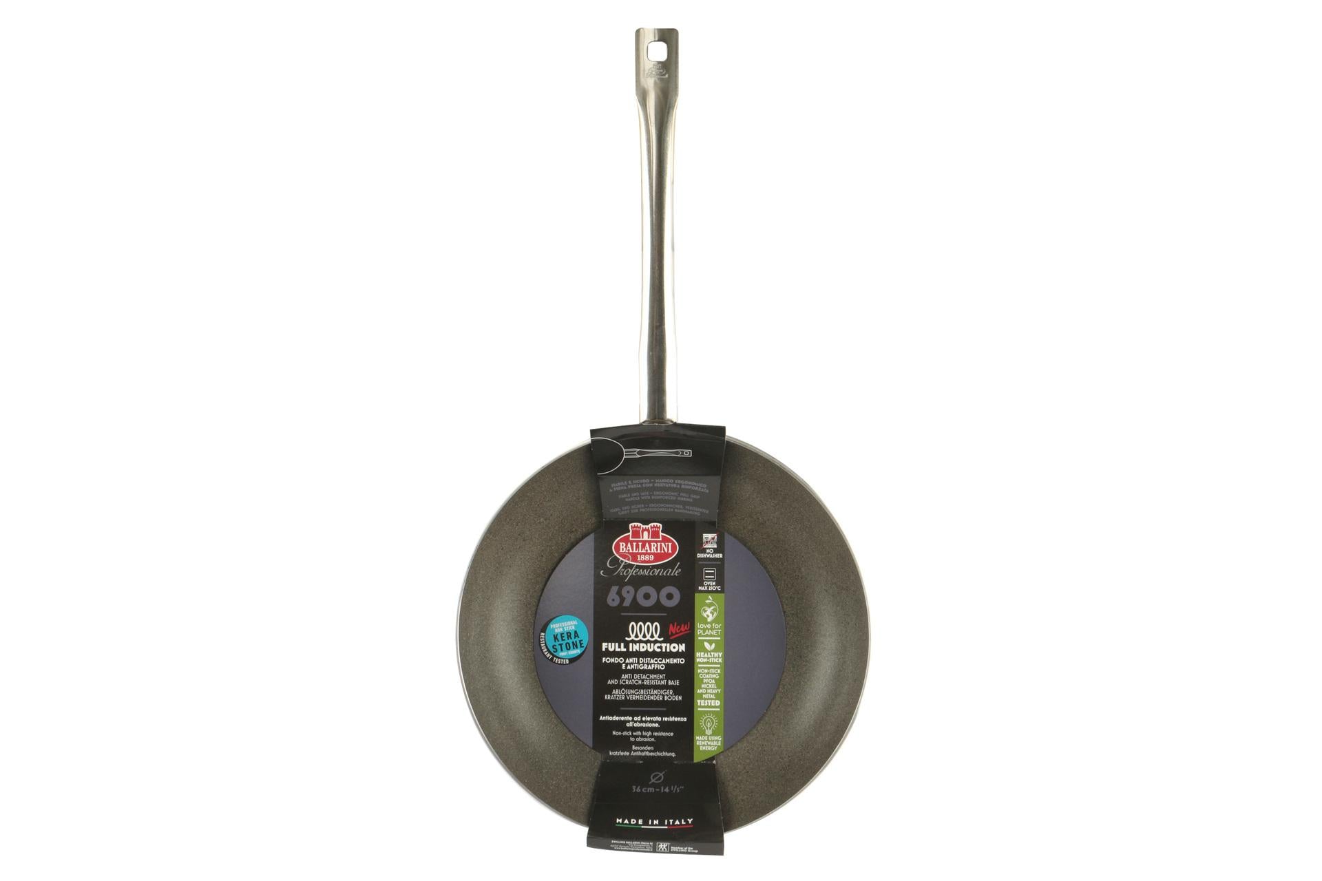 Ballarini Professionale Linea 6900 Padella Svasata Alta Ø28 cm - Induzione, Alluminio 4 mm, Rivestimento Antiaderente Kerastone Profi Granite 4