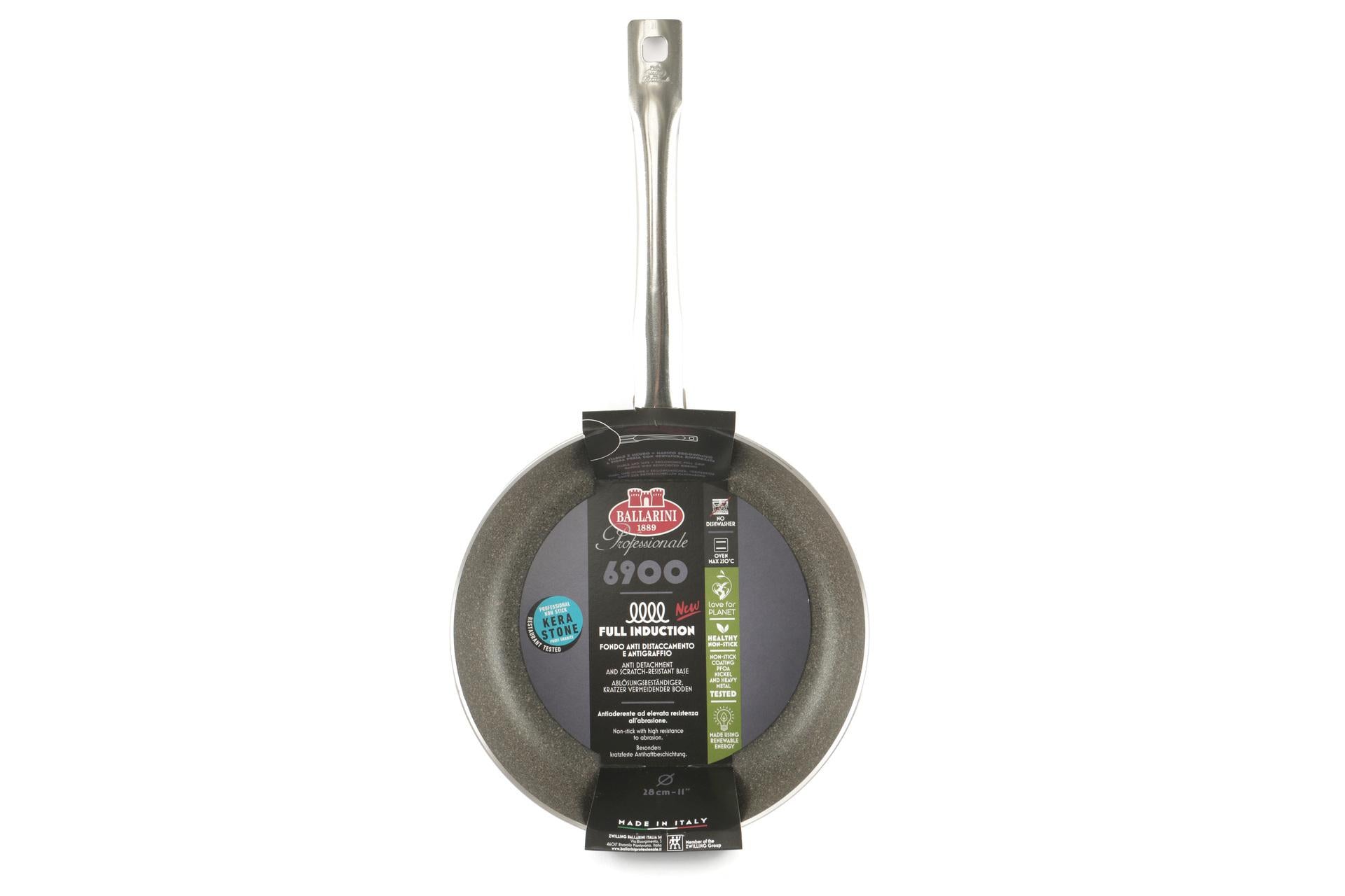 Ballarini Professionale Linea 6900 Padella Dritta Ø32 cm - Alluminio Alto Spessore 4 mm Per Induzione Con Rivestimento Antiaderente Kerastone Profi Granite 4