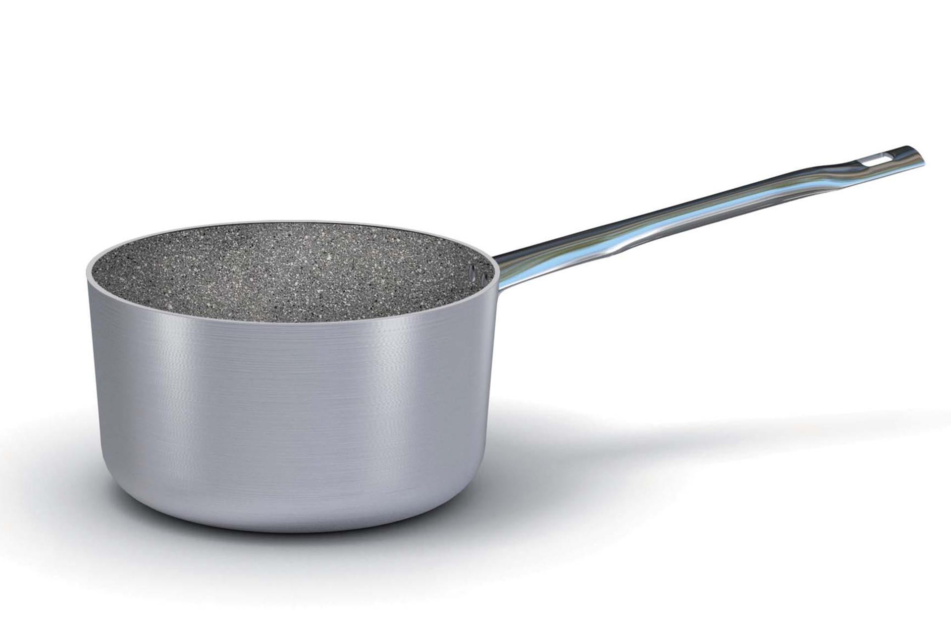 Ballarini Professionale Linea 6900 Casseruola Media Ø24 cm - 1 Manico Per Induzione In Alluminio Spesso 4 mm Con Rivestimento Antiaderente Kerastone Profi Granite