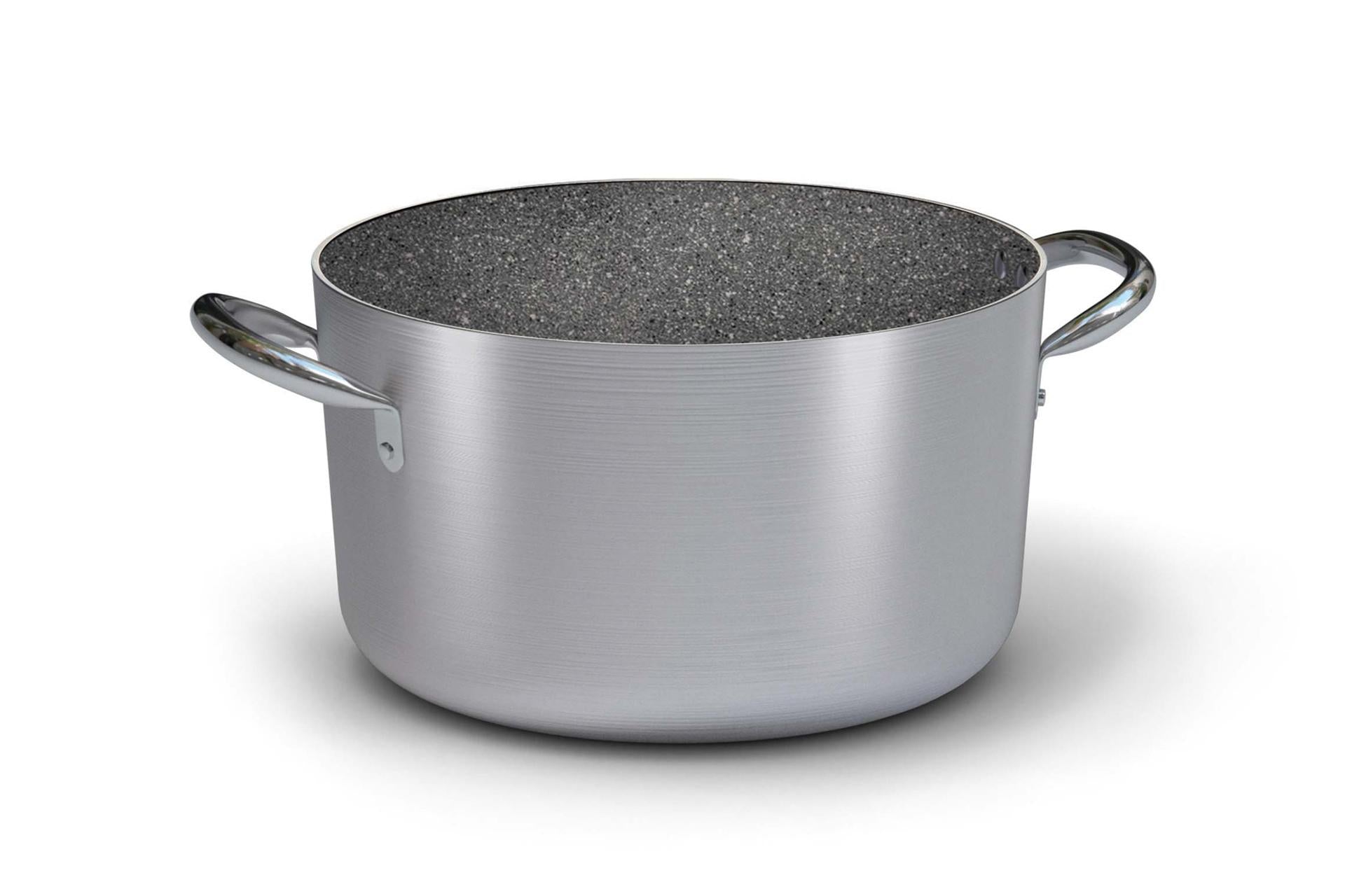 Ballarini Professionale Linea 6900 Casseruola Media Ø20 cm - 2 Maniglie per Induzione in Alluminio Spesso 4 mm con Rivestimento Antiaderente Kerastone Profi Granite