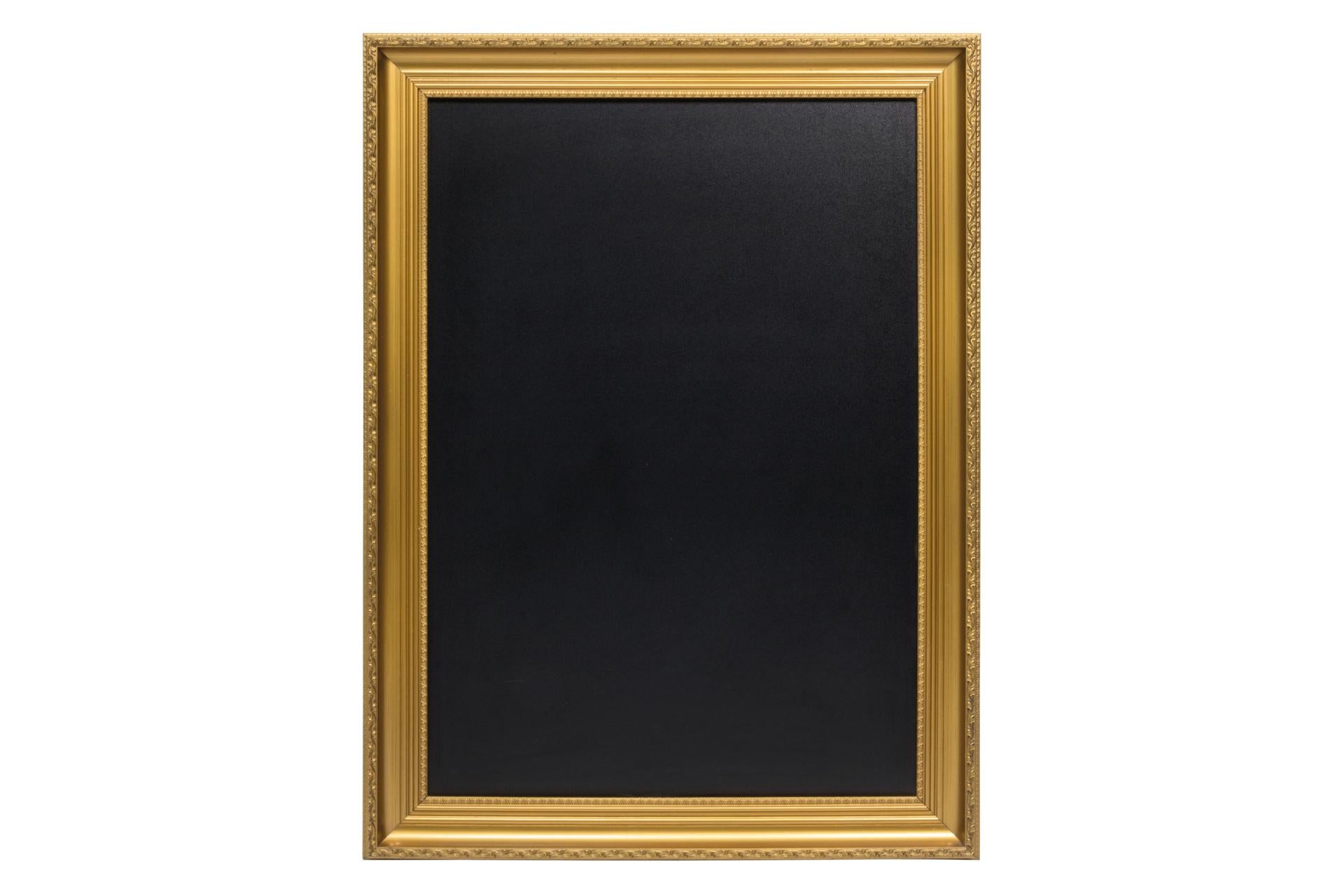 Securit Gold Board Lavagna da Parete Rettangolare 73x97 cm - Cornice Oro In Legno Sintetico