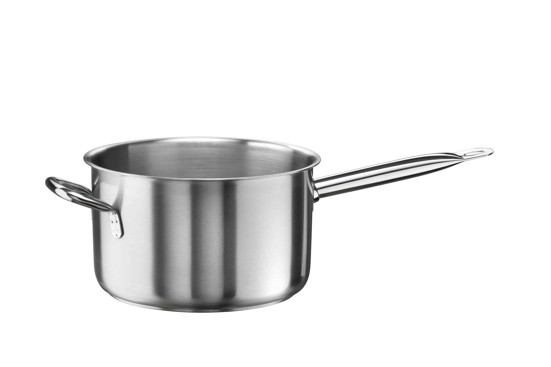 Pintinox Tender Casseruola Fondente Ø24 cm - H.16 cm 6L In Acciaio Inox 18/10 Con Manico e Maniglia