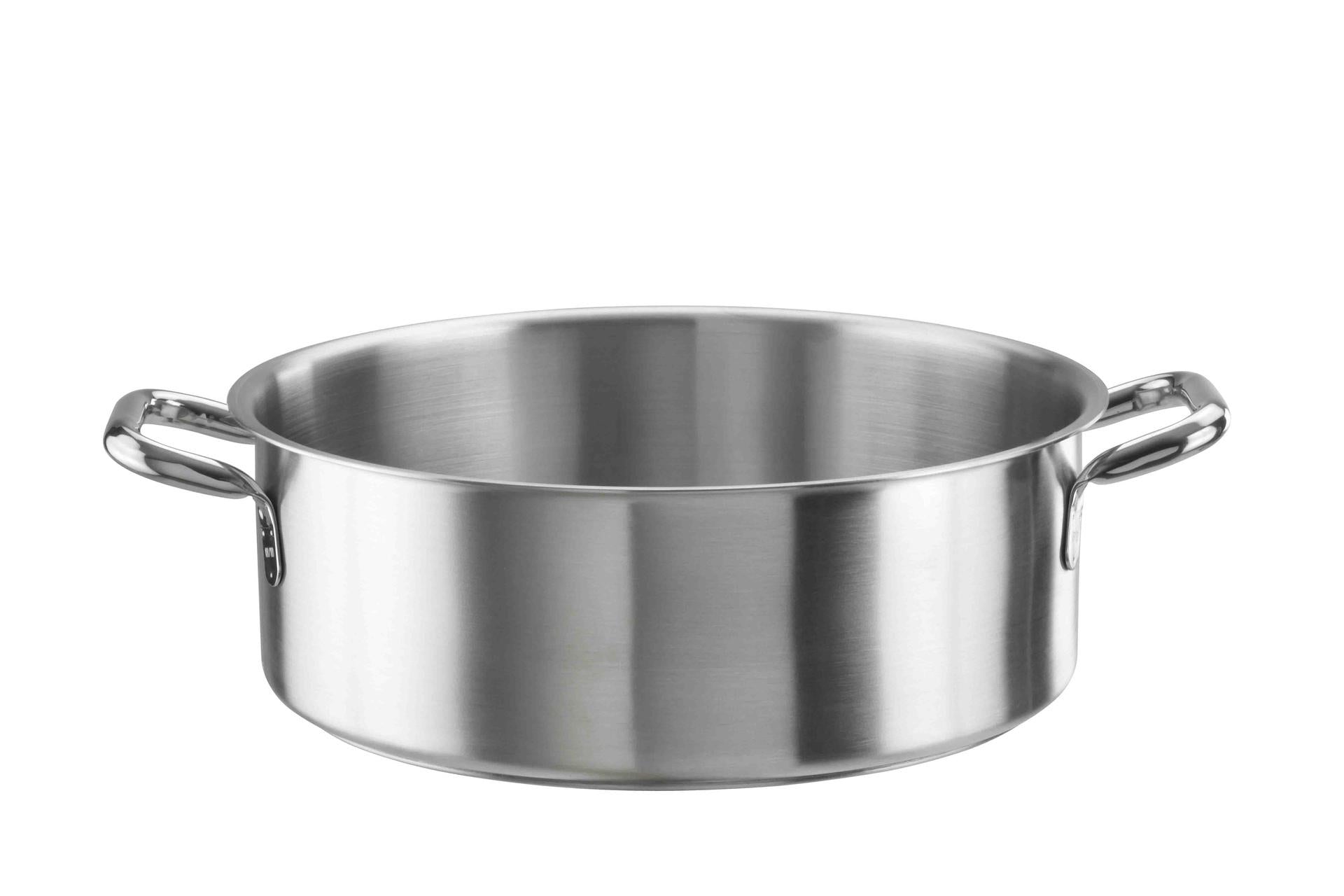 Pintinox Tender Casseruola Bassa 2 Manici Ø36 cm - H.13 cm 13,25L In Acciaio Inox 18/10 Adatta per Induzione