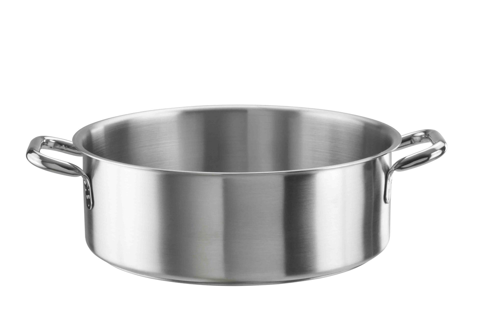 Pintinox Tender Casseruola Bassa 2 Manici Ø40 cm - H.14.5 cm 18L In Acciaio Inox 18/10 AISI 304