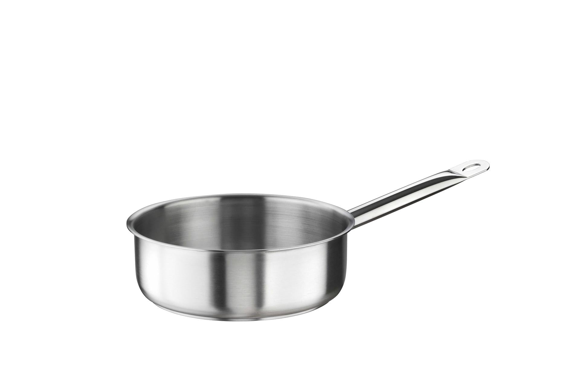 Pintinox Tender Casseruola Bassa Ø16 cm - H.6.5 cm 1.25L In Acciaio Inox 18/10 Con Manico