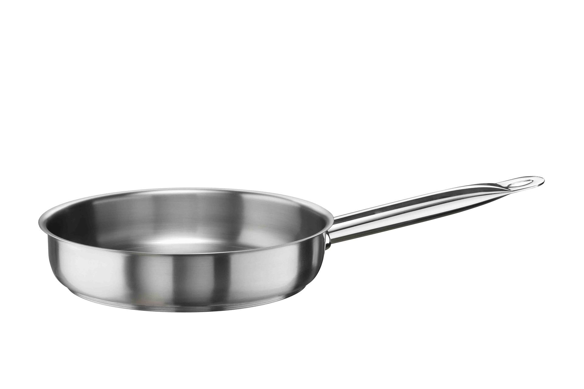 Pintinox Tender Padella Ø28 cm - H.5.5 cm 3.4L In Acciaio Inox Con Manico Adatta per Induzione