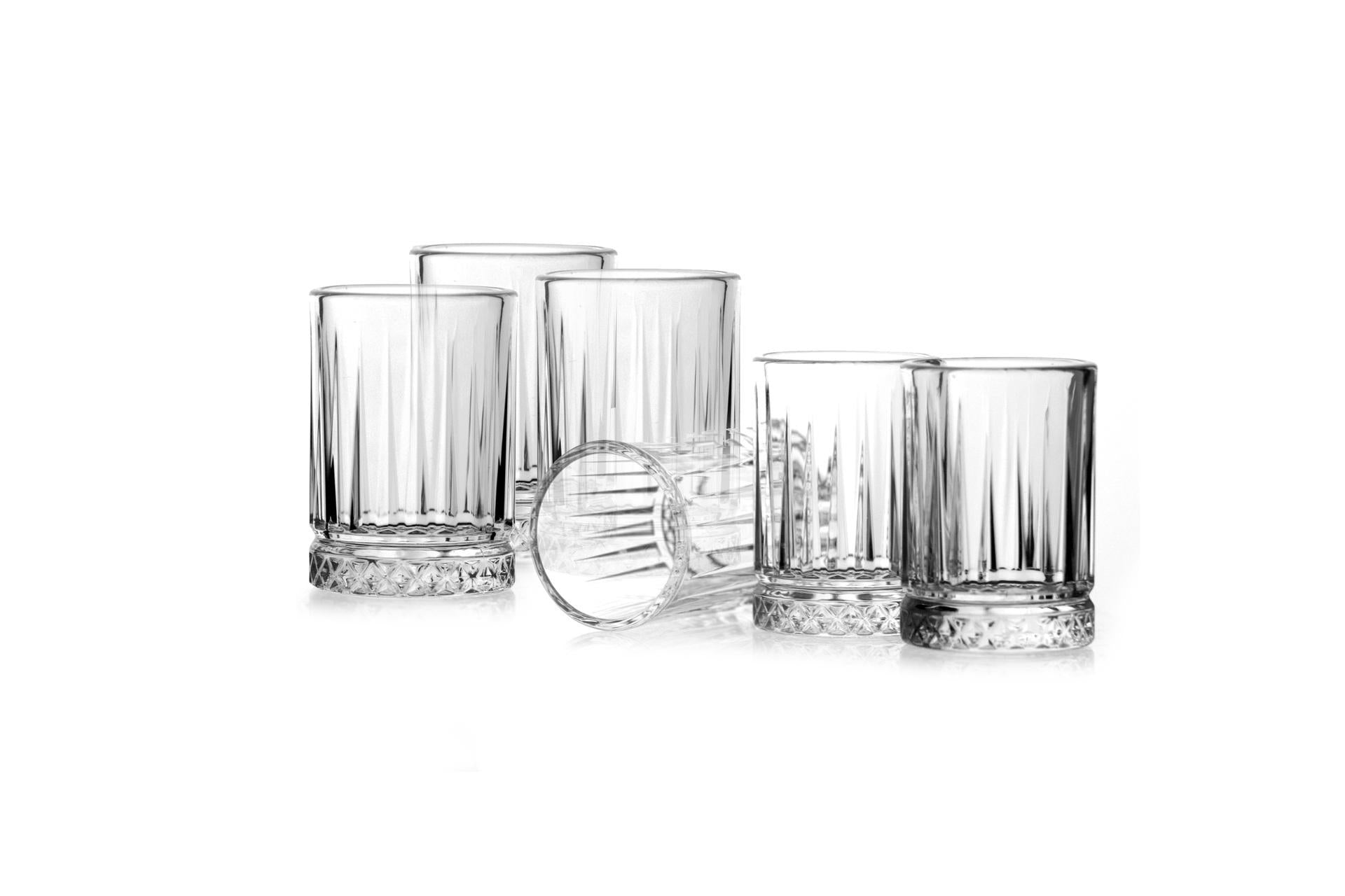 Pasabahce Elysia Set 6 Bicchieri Shot 6 cl In Vetro Con Design Vintage e Scanalature - Set 6 Pz