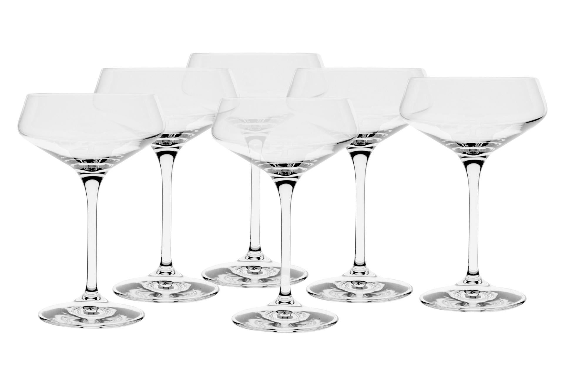 RCR Cristalleria Italiana Aria Set 6 Coppe Champagne 34 cl - H17 cm In Cristallo Ecologico - Set 6 Pz
