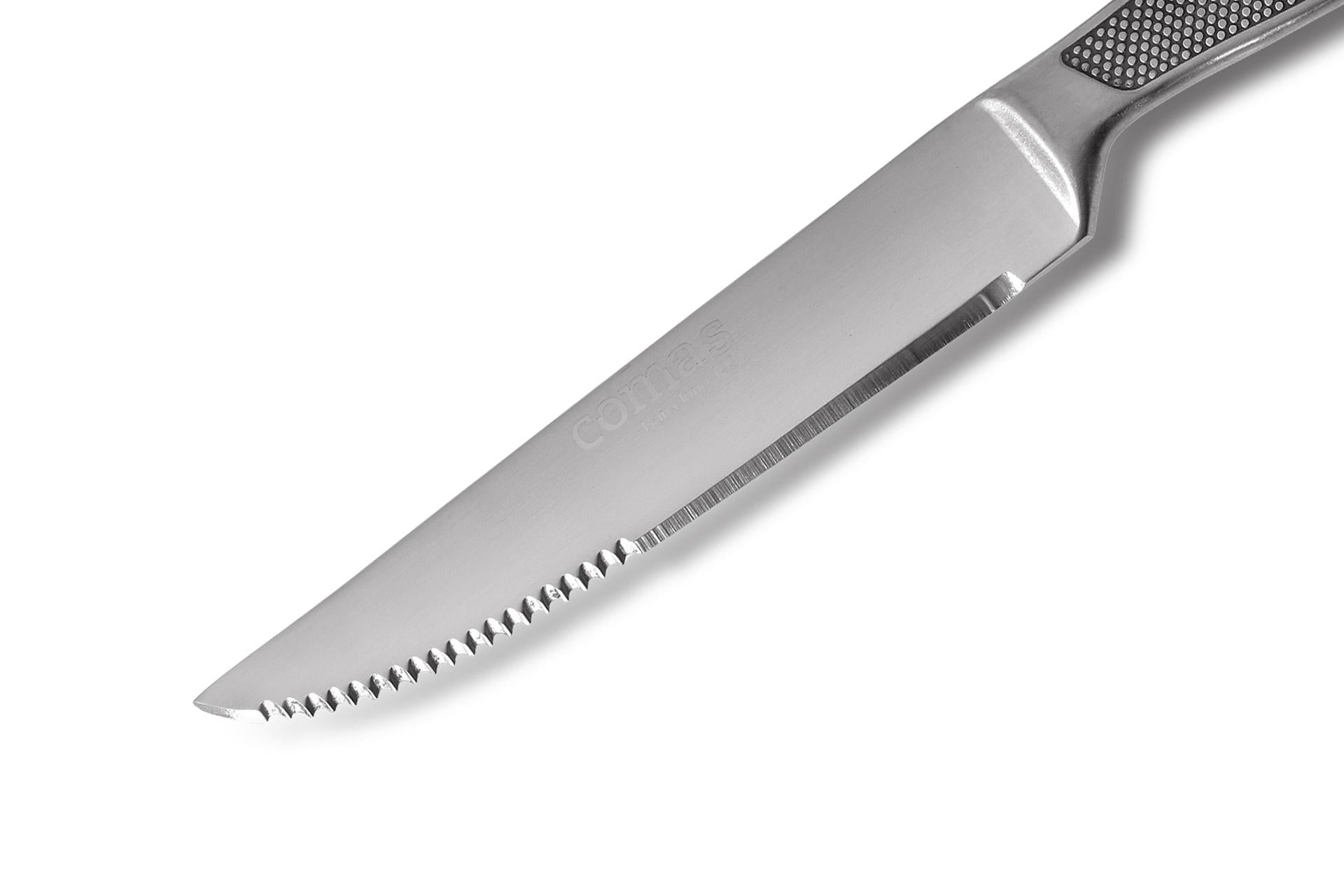 Comas Chuleteros HQ Coltello Bistecca Rambo 2818 - Lama Seghettata e Liscia In Acciaio Inossidabile Temprato - Set 6 Pz