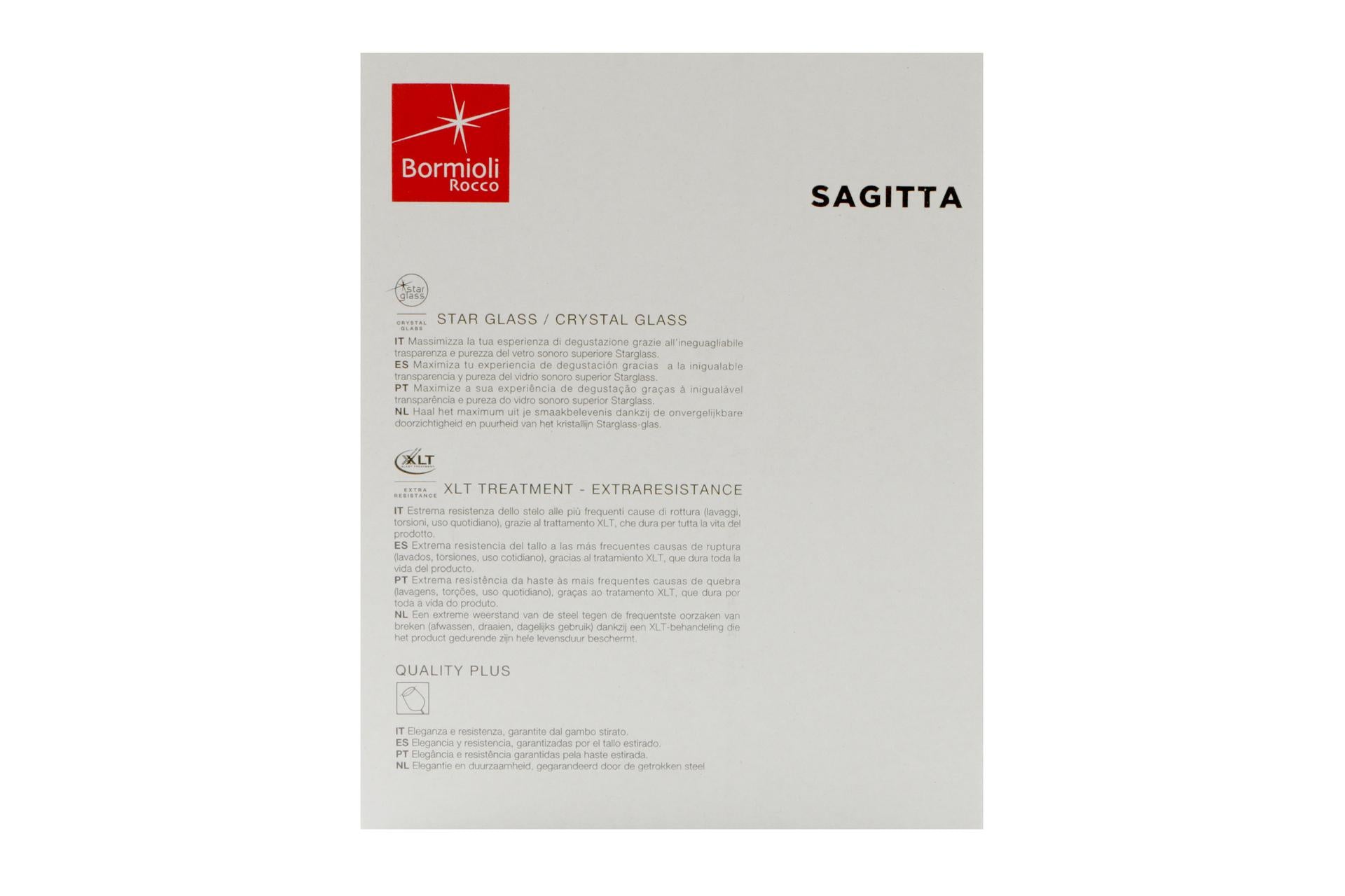 Bormioli Rocco Sagitta Calice Vino 44 cl - Set 6 Pezzi In Vetro Cristallino Star Glass Con Trattamento XLT - Set 6 Pz 5