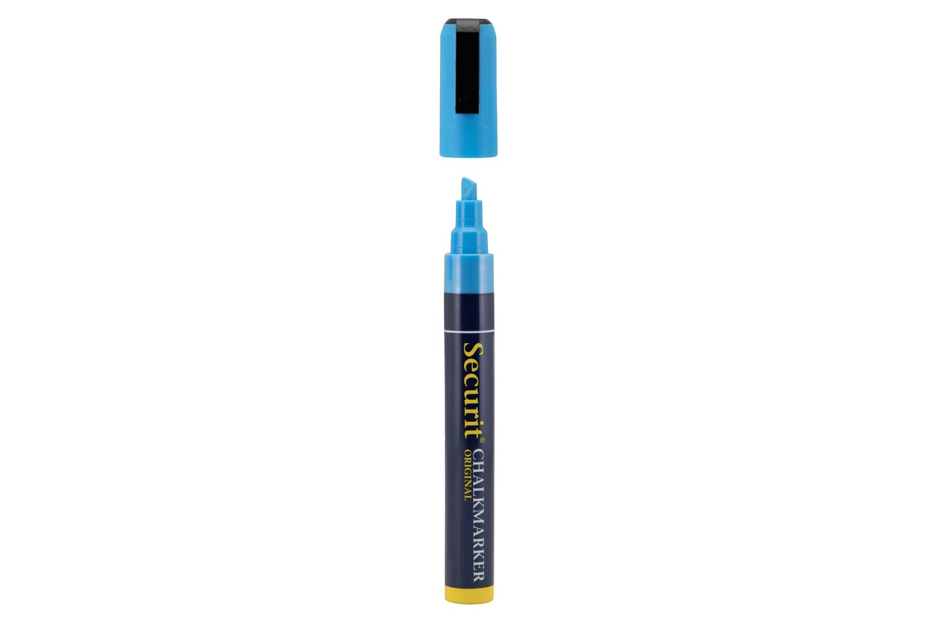 Securit Pennarello a Gesso Liquido Blu Punta Media 2-6 mm - Singolo - Set 12 Pz