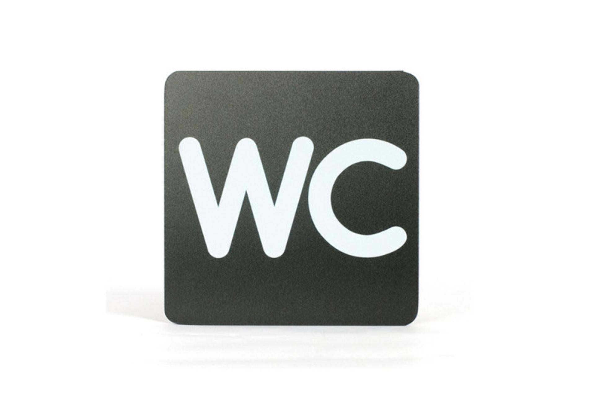 Stilcasa Pittogrammi WC 16x16 cm In PVC Nero - Design Minimalista Made in Italy
