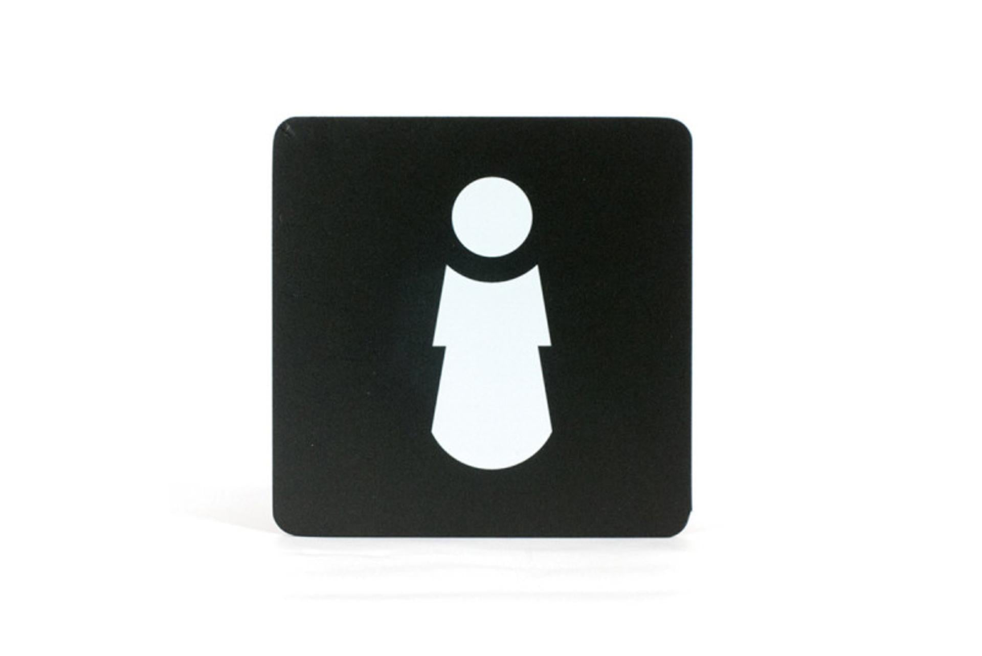 Stilcasa Pittogramma Donna 16x16 cm In PVC Nero - Design Made in Italy
