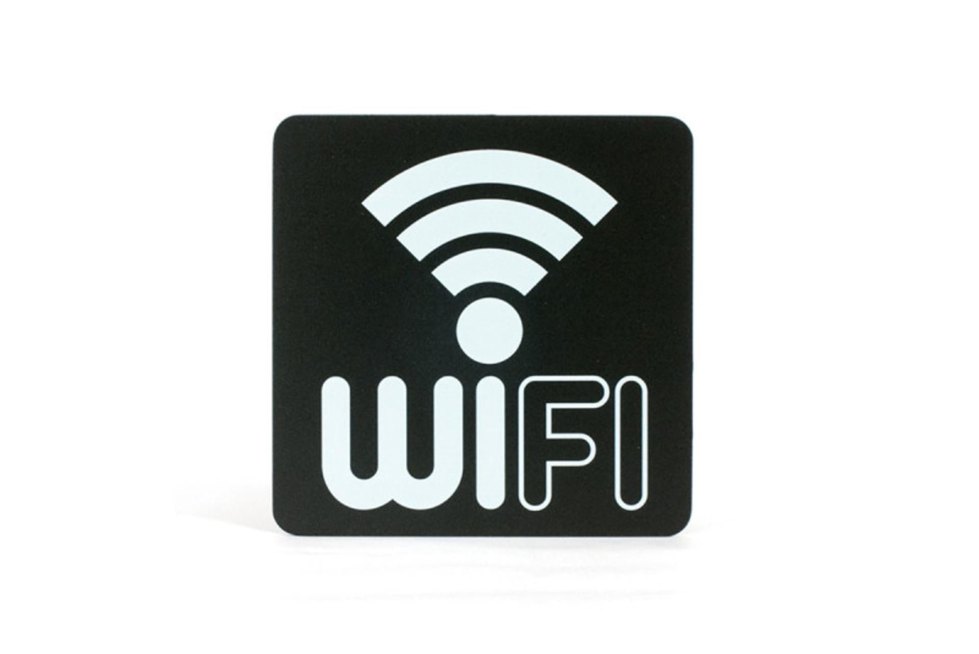 Stilcasa Pittogramma Wi-Fi 16x16 cm In PVC Nero - Design Made in Italy