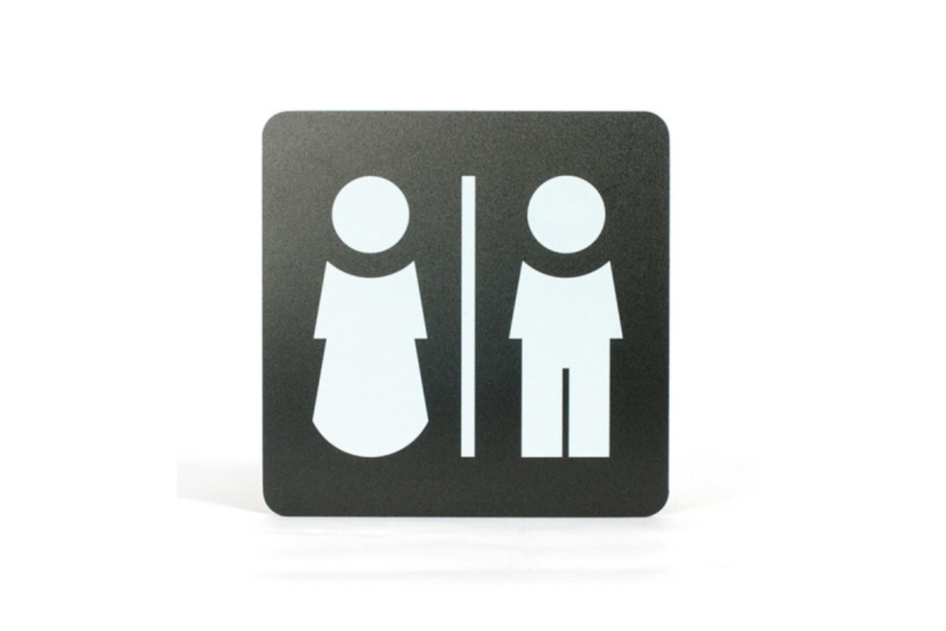 Stilcasa Pittogrammi Uomo-Donna 16x16 cm In PVC Nero - Design Minimalista Made in Italy
