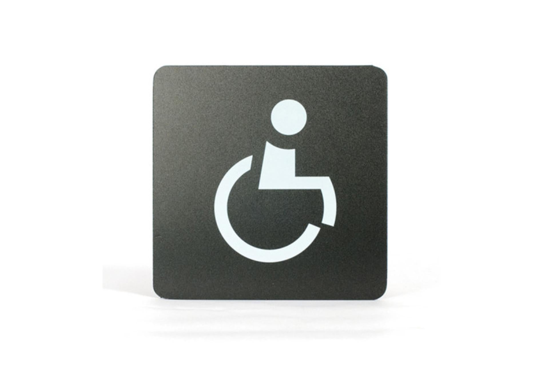 Stilcasa Pittogramma Disabile 16x16 cm In PVC Nero - Design Made in Italy