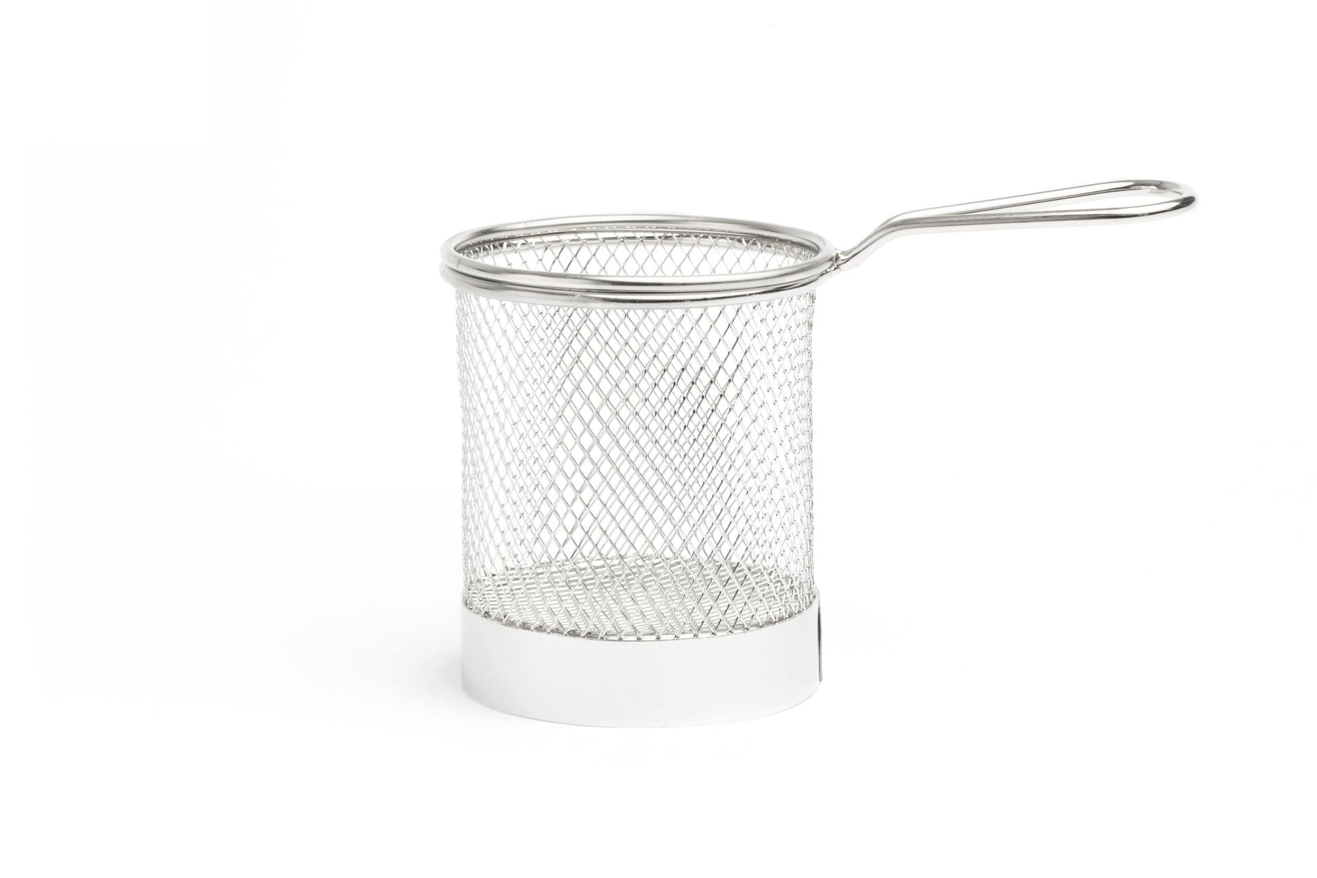 Comas Al Andalus Mini Cestino Porta Fritti In Acciaio Inox - 9 x 12.5 cm Con Manico - Set 12 Pz