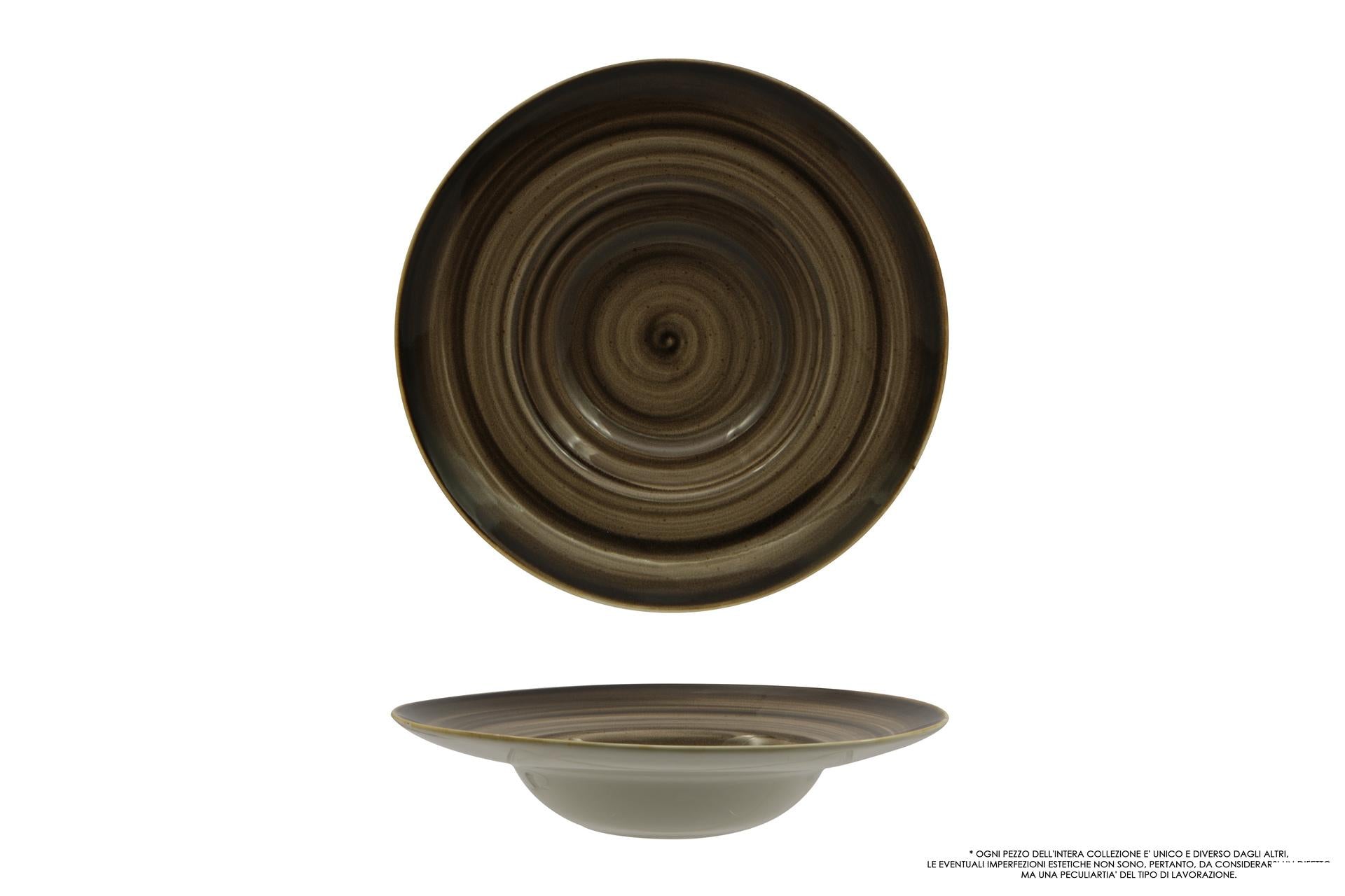 Pt Sango Ceramics Java Woodland Brown Pasta Bowl Ø28 cm - Interno Ø16 cm - Set 4 Pz