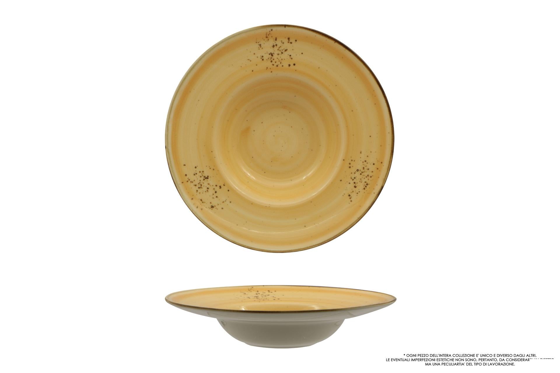 Pt Sango Ceramics Java Sunrise Yellow Pasta Bowl Ø28 cm - Interno Ø16 cm - Set 4 Pz