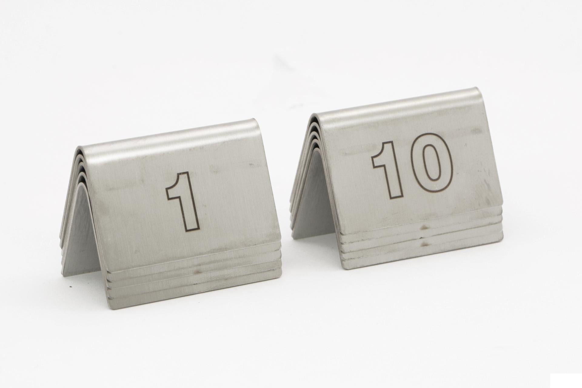 Cerutti Inox Segnaposto In Acciaio Inox - Set 10 Pezzi Con Incisione Laser Numerazione 1-10 - 6.5 x 3.5 x H4 cm - Set 10 Pz